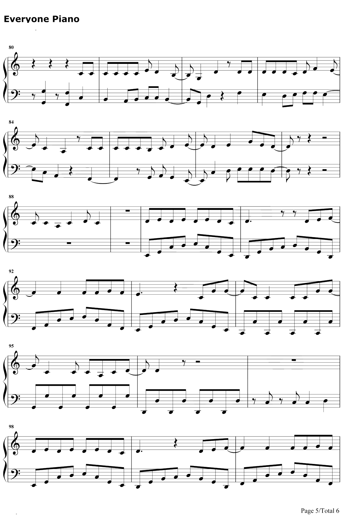 Let's Not Fallin Love钢琴谱-BigBang5