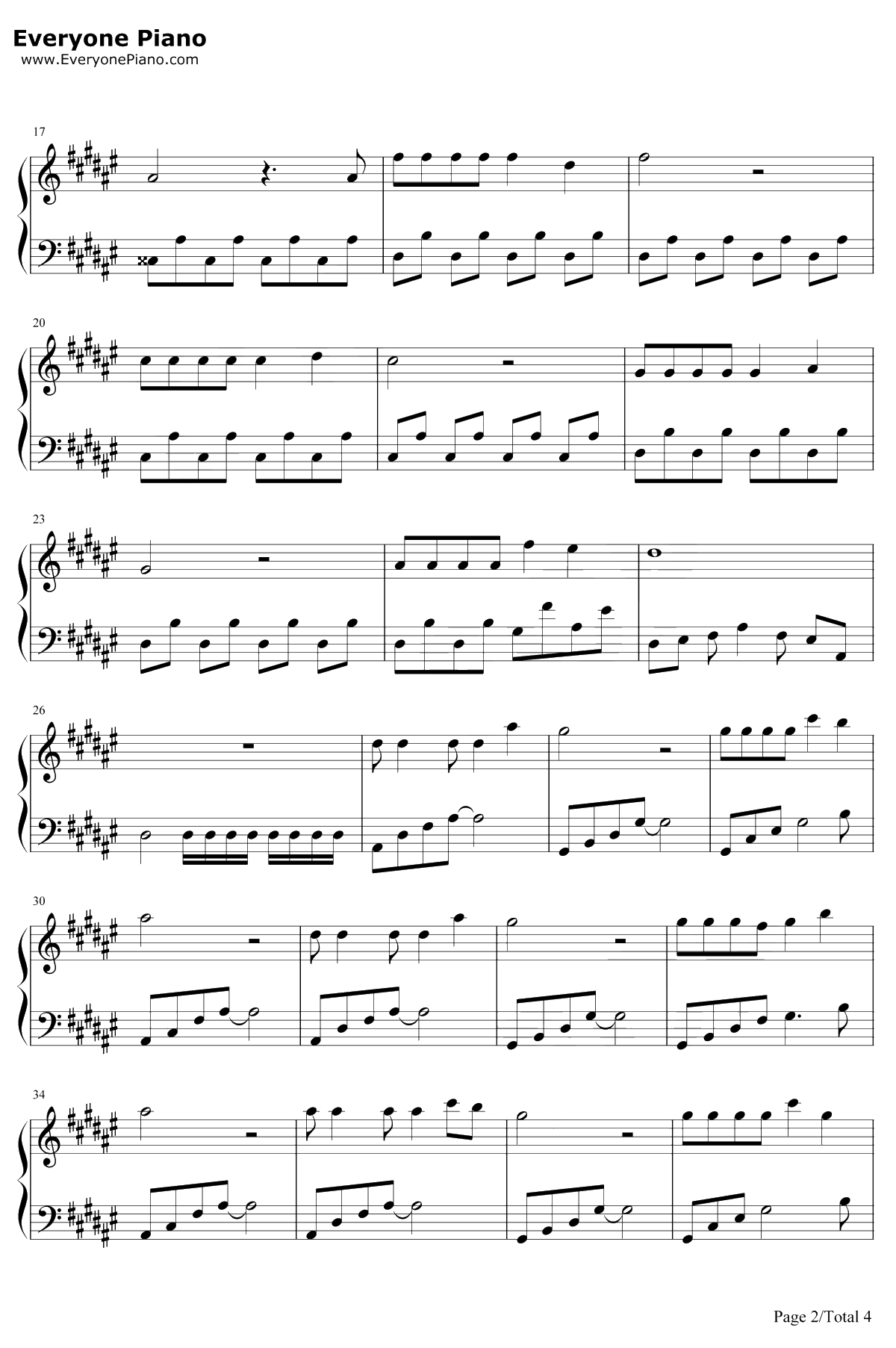 一万个舍不得钢琴谱-庄心妍-不要追问对与错毕竟我们深爱过2