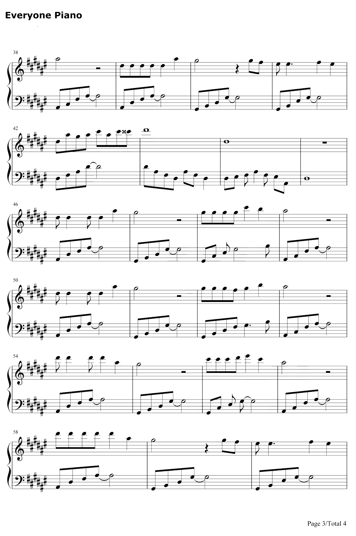 一万个舍不得钢琴谱-庄心妍-不要追问对与错毕竟我们深爱过3