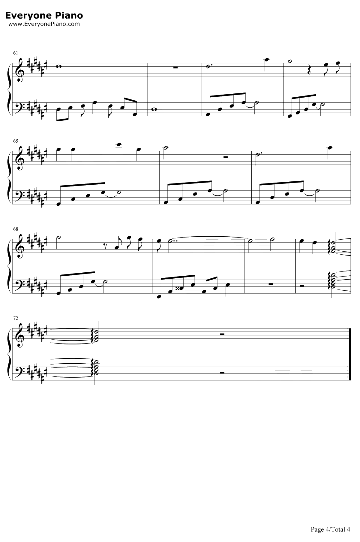 一万个舍不得钢琴谱-庄心妍-不要追问对与错毕竟我们深爱过4