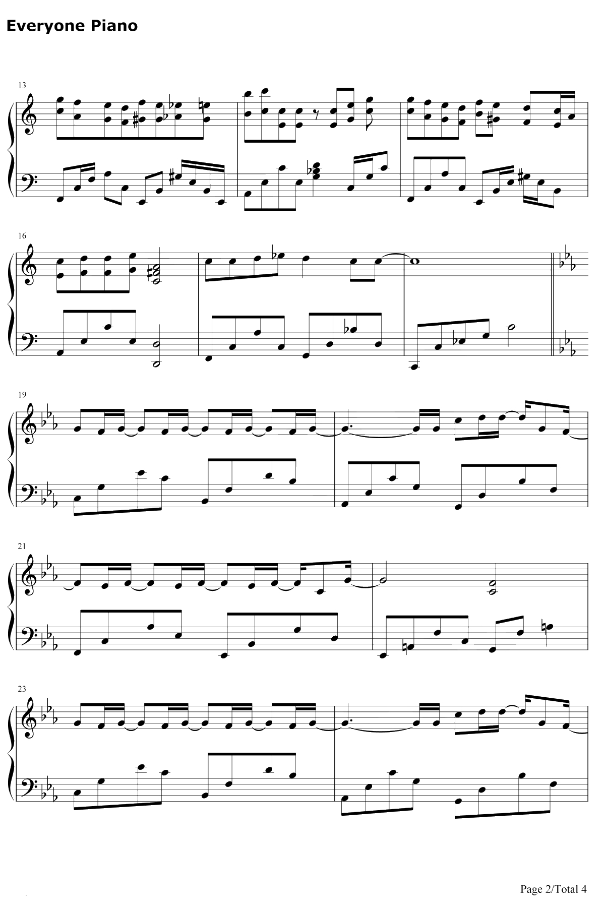 老伴钢琴谱-李荣浩2