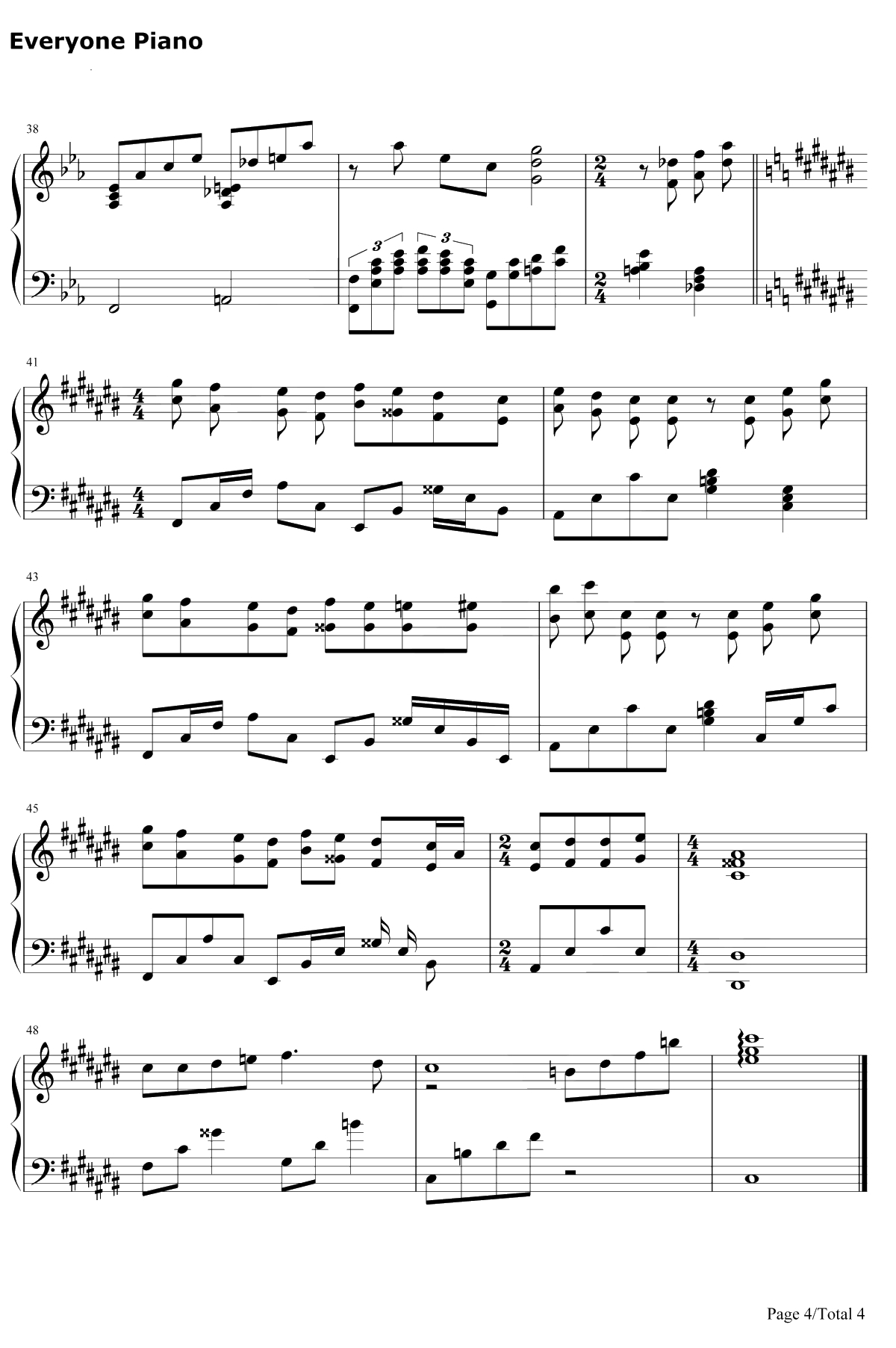 老伴钢琴谱-李荣浩4