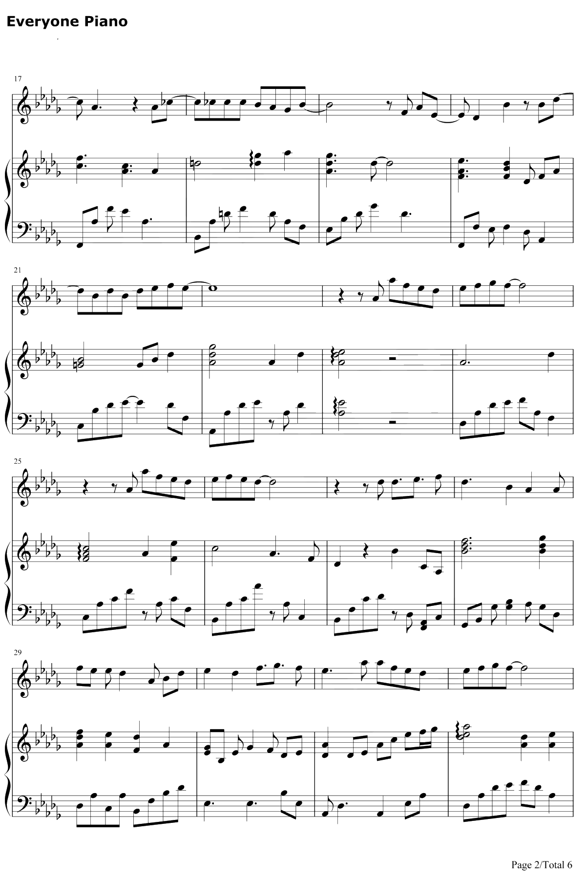 我没有办法不去爱你钢琴谱-金贵晟-新婚公寓插曲2