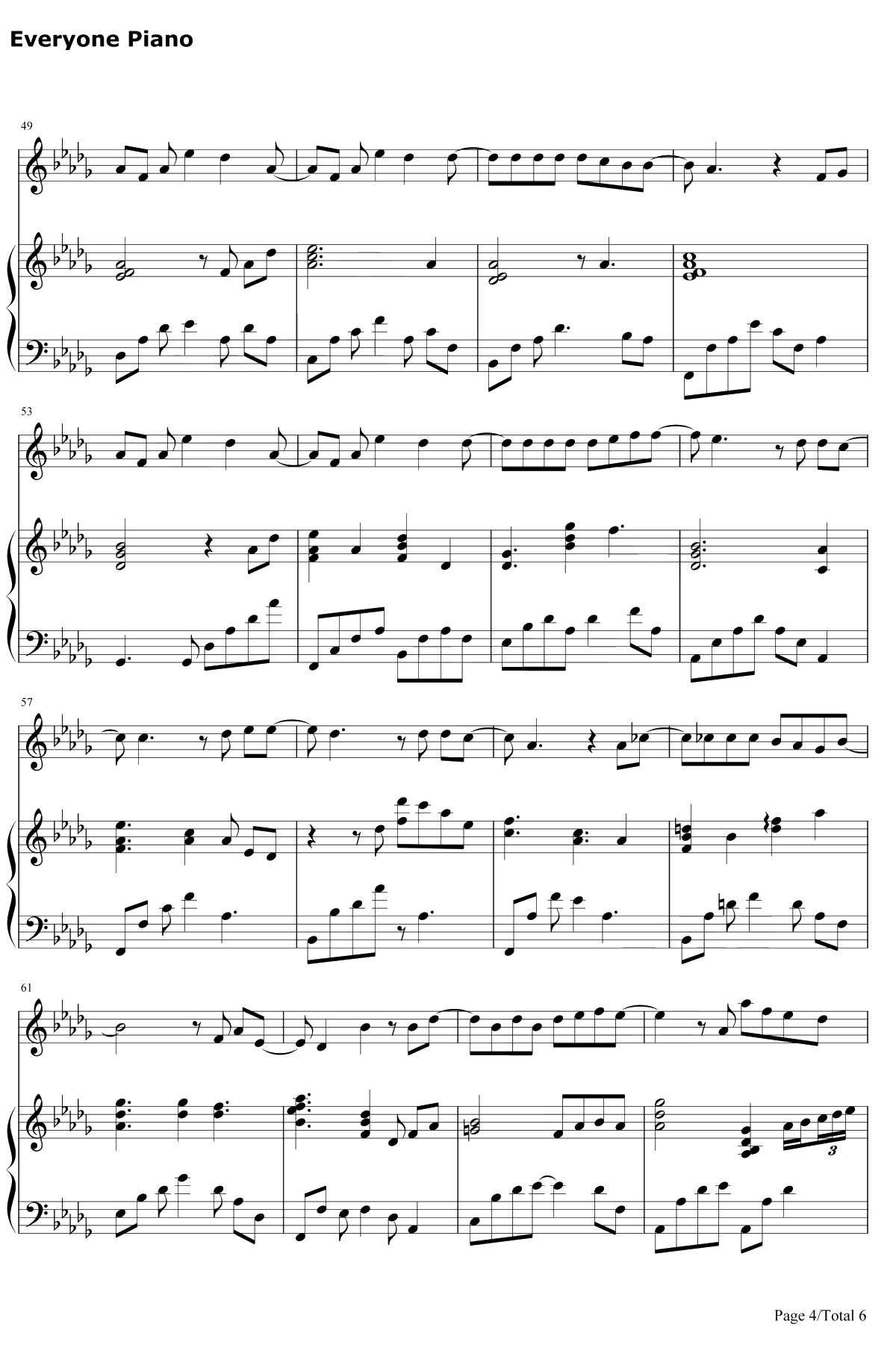 我没有办法不去爱你钢琴谱-金贵晟-新婚公寓插曲4