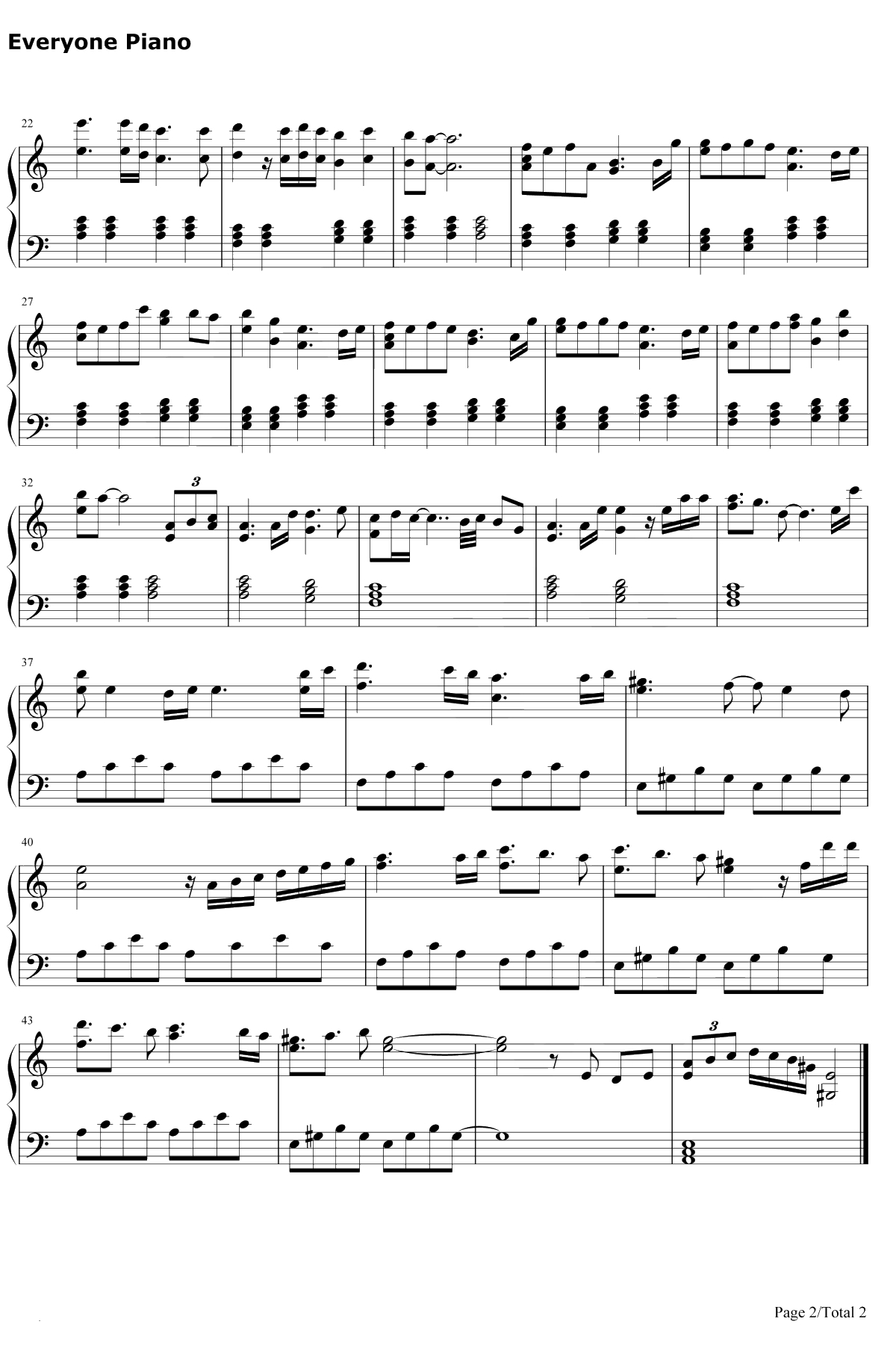 好事问何求钢琴谱-KennethYang-天地风云录之魔戮血战雪山银燕与雨音霜情境曲2