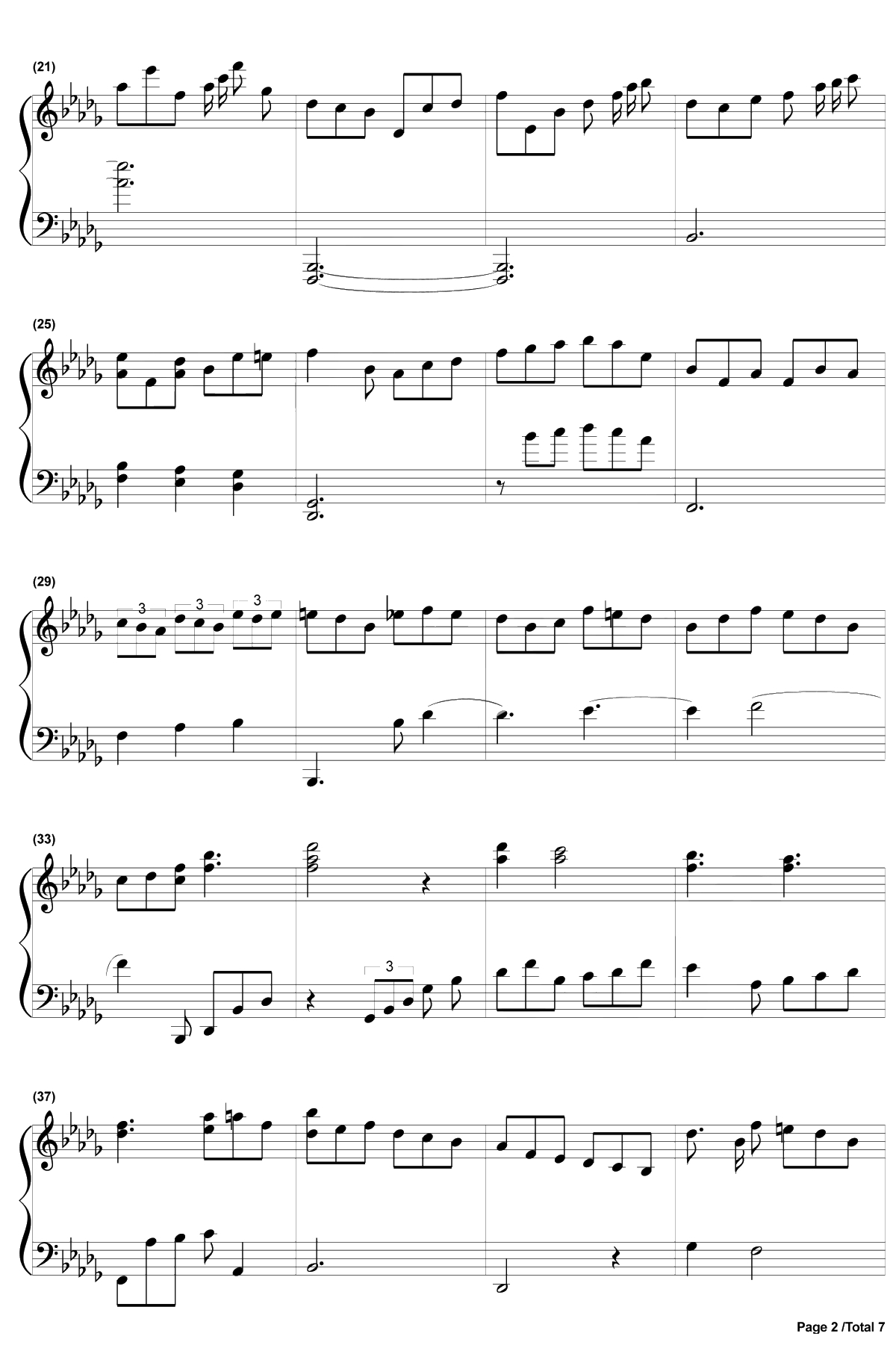 Greenery Rain钢琴谱-KASHIWADaisuke-《言叶之庭》OST-EOP曲2