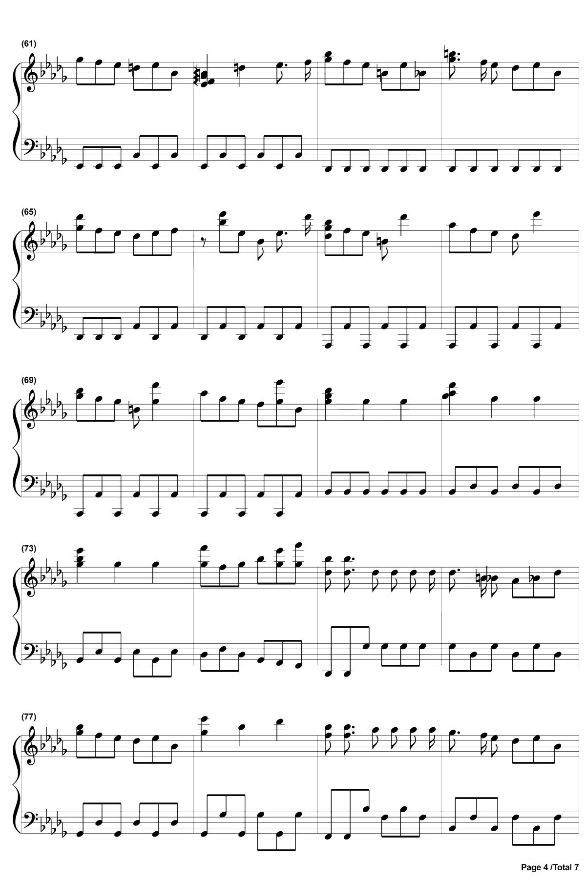 Greenery Rain钢琴谱-KASHIWADaisuke-《言叶之庭》OST-EOP曲4