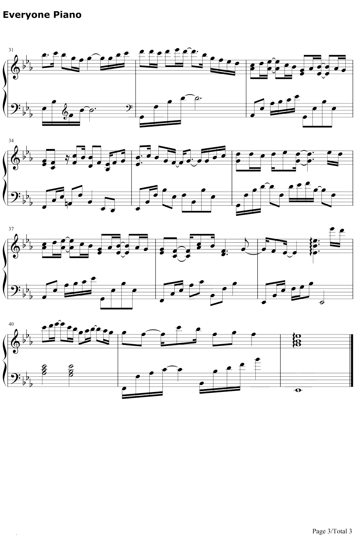 生生不息钢琴谱-马天宇-凉生我们可不可以不忧伤片尾曲3