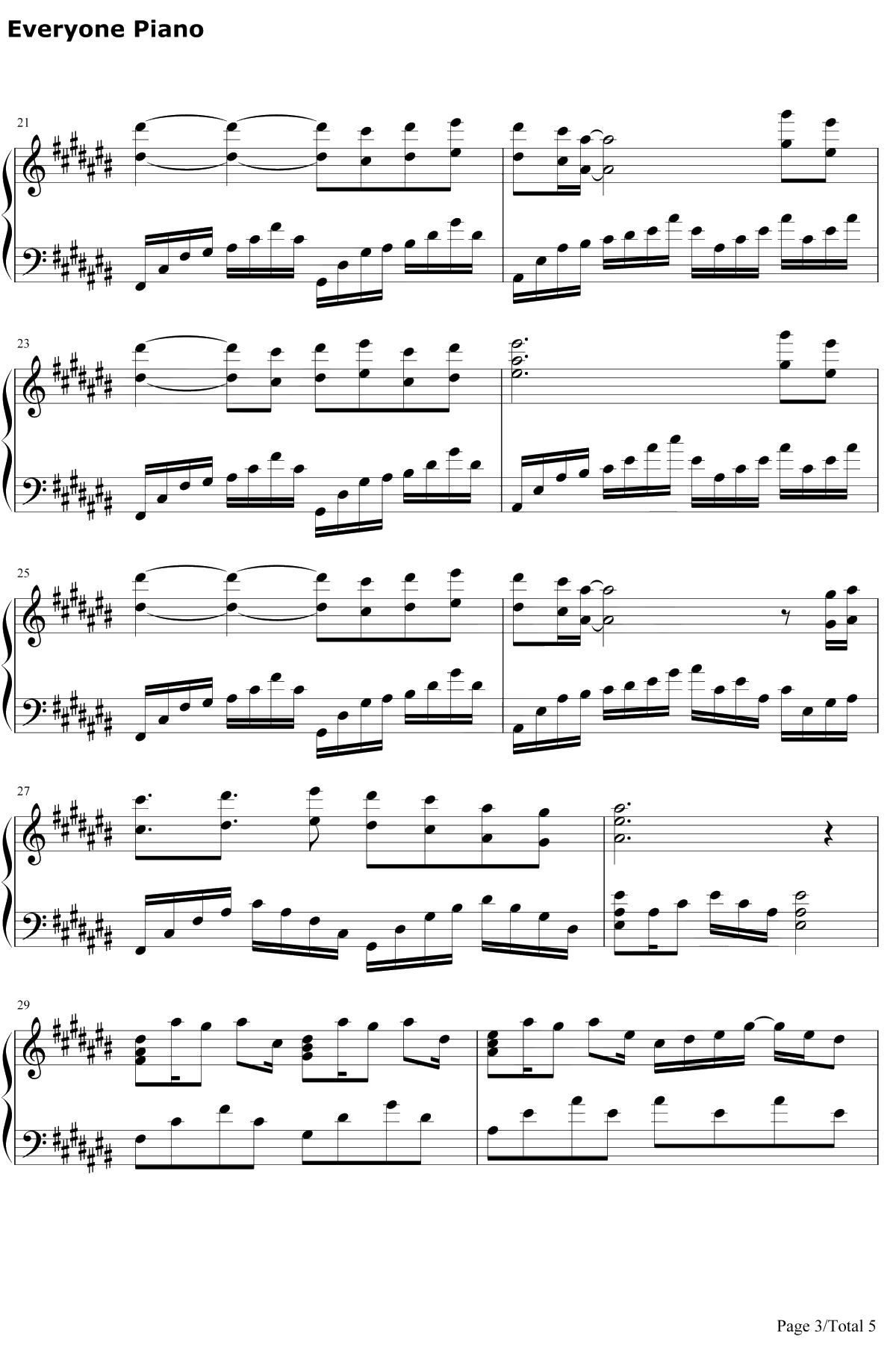 春よ、来い钢琴谱-松任谷由实-春よ、来い主題歌3