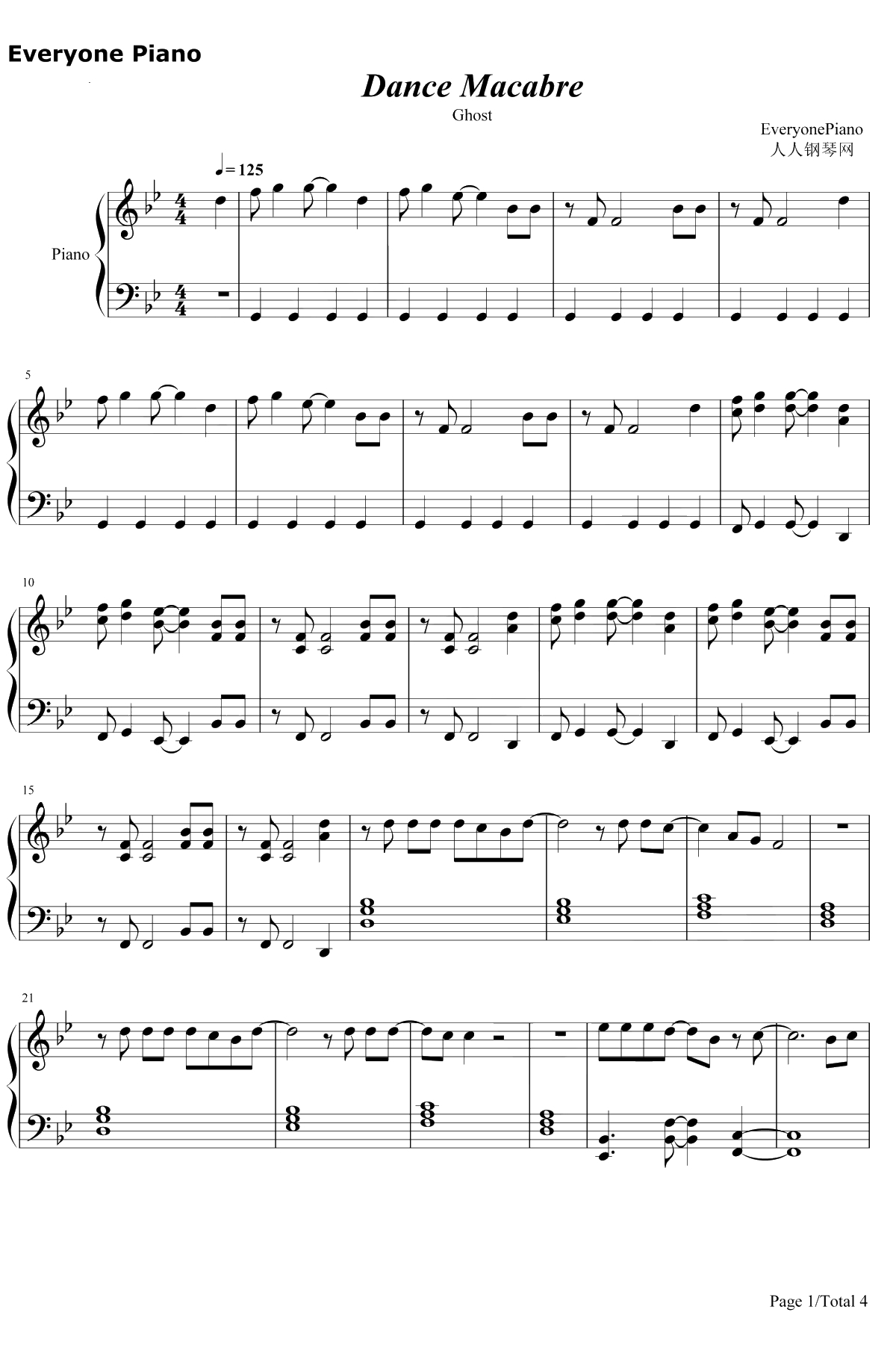 Dance Macabre钢琴谱-Ghost1