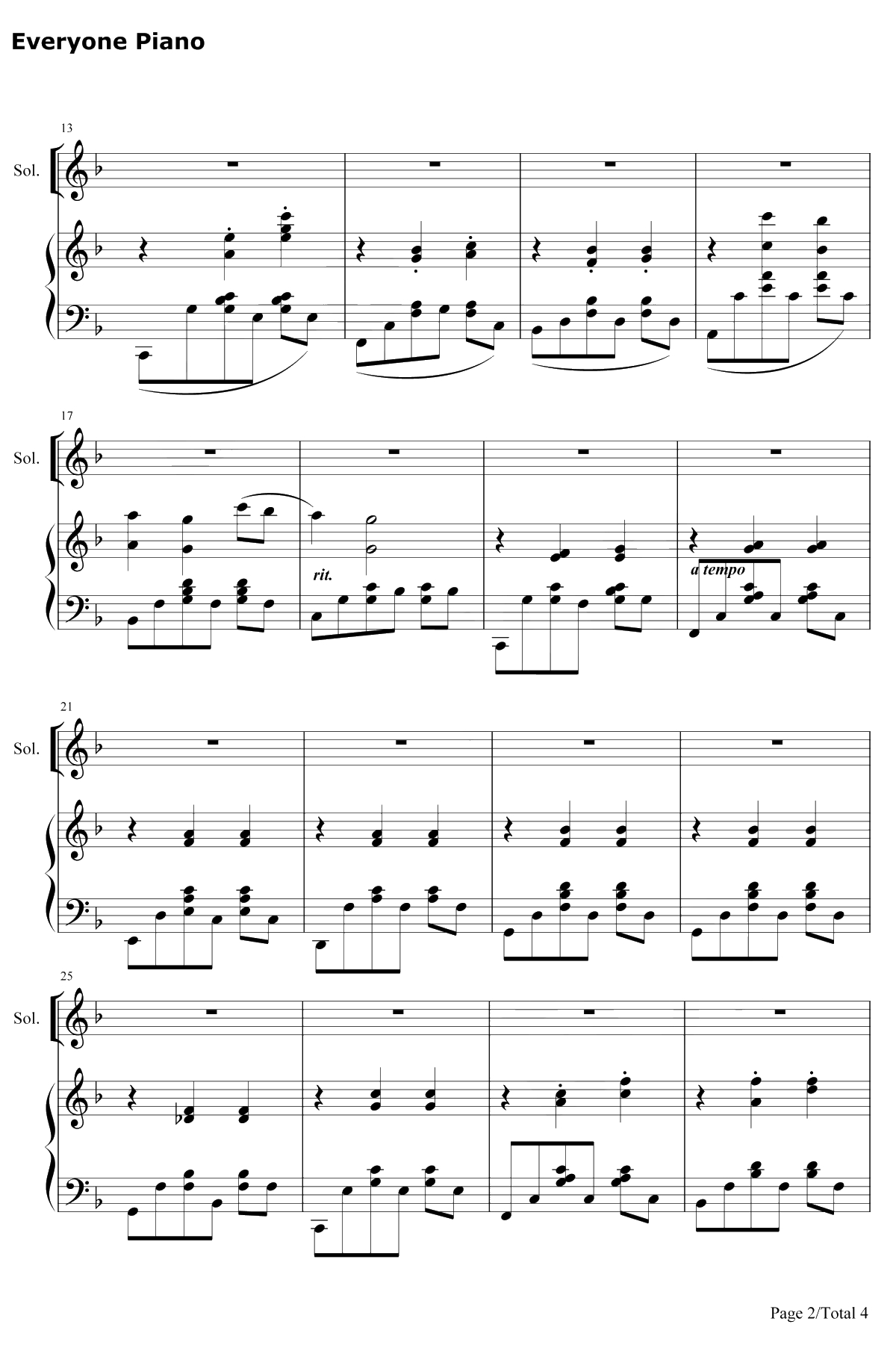 Cerf钢琴谱-BrunoCoulais-volant-风筝-放牛班的春天插曲2