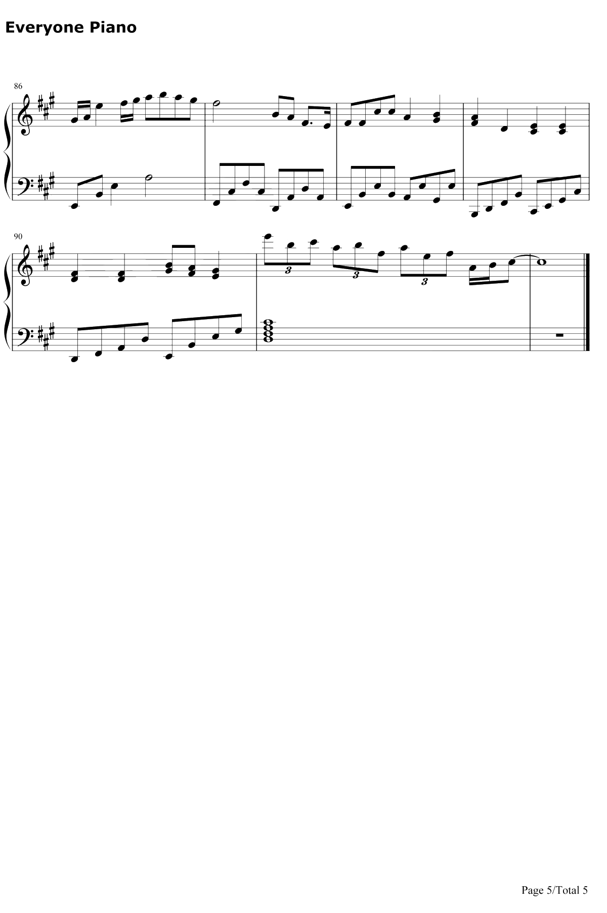 一番绮丽な私を钢琴谱-中岛美嘉-自恋刑警OST5