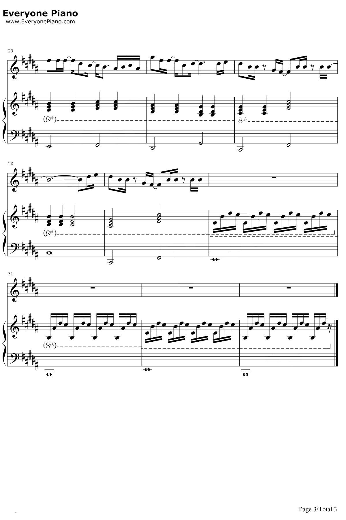 一个人去巴黎钢琴谱-董又霖-怎么变成一个人去巴黎-抖音歌曲-弹唱版3