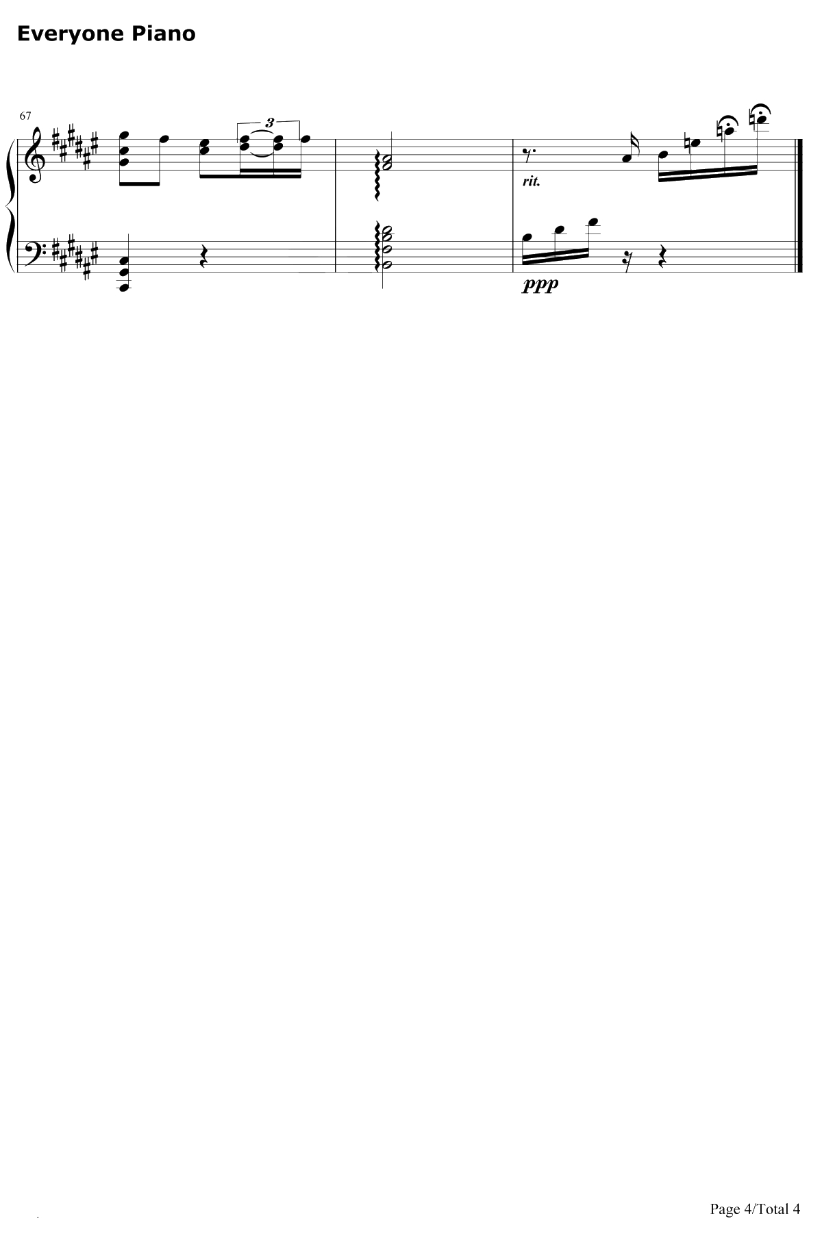 夏色恋花火钢琴谱-藤田茜-情色漫画老师第8话ED4