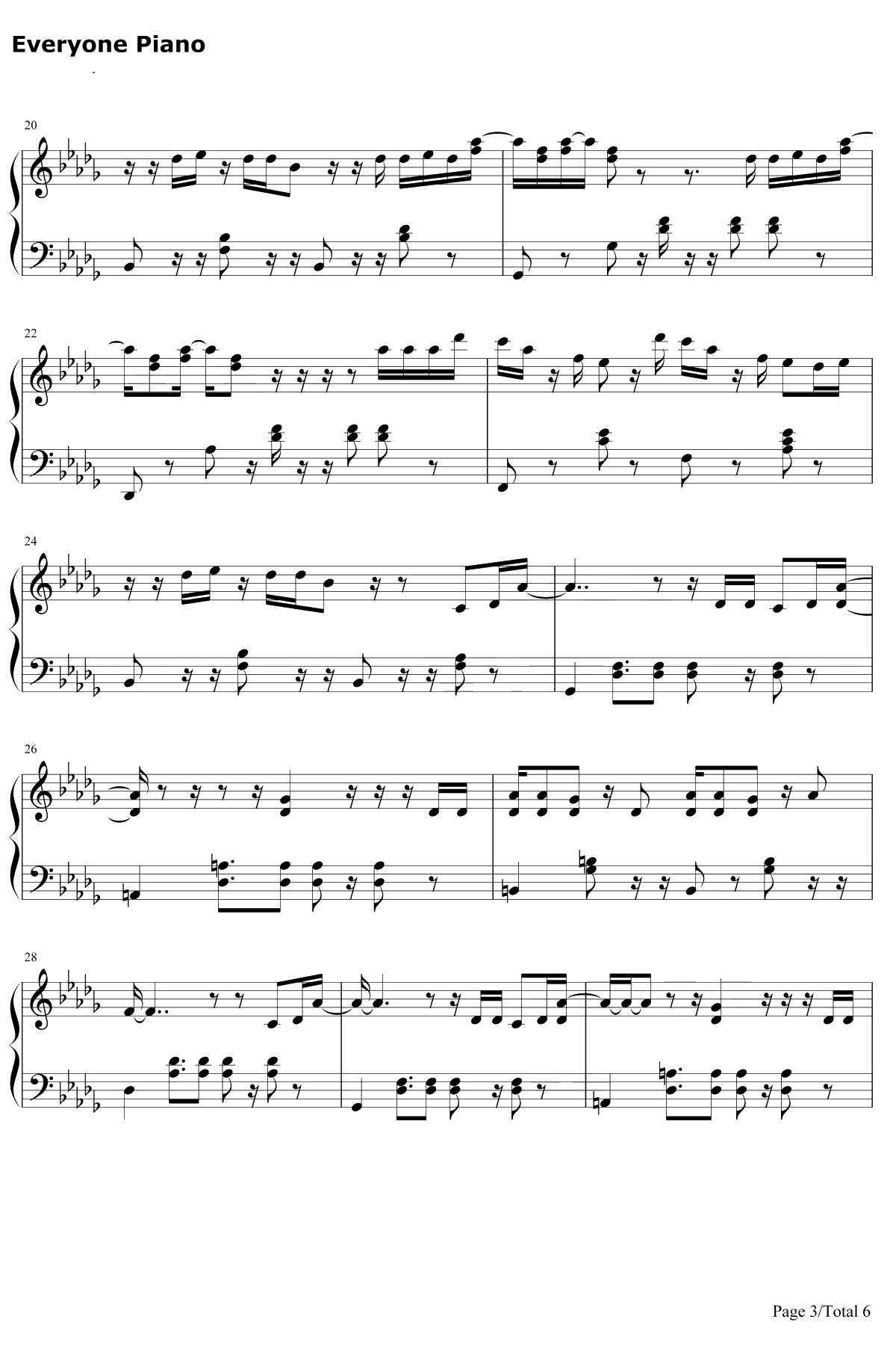 Butterfly钢琴谱-防弹少年团3