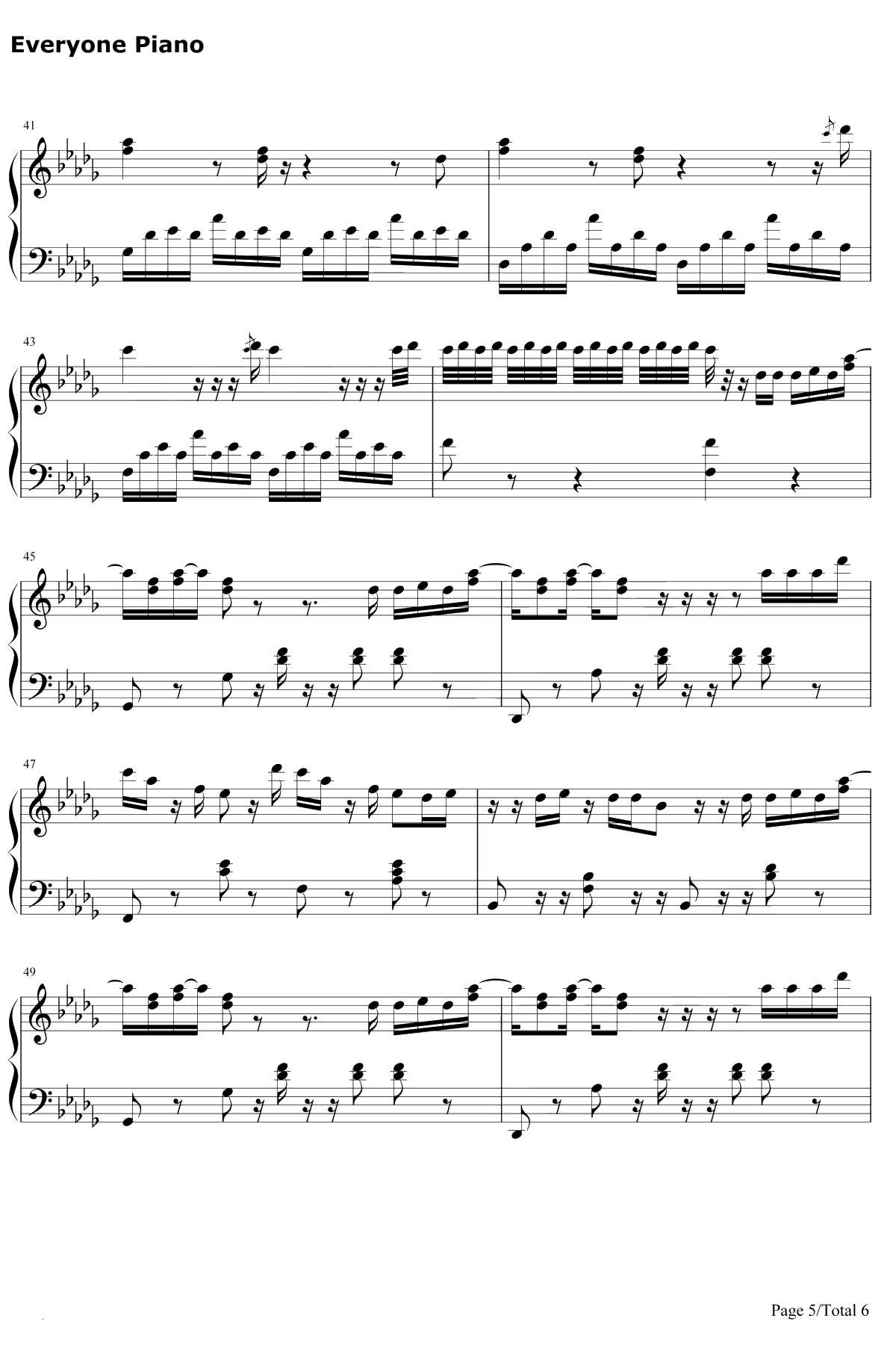 Butterfly钢琴谱-防弹少年团5