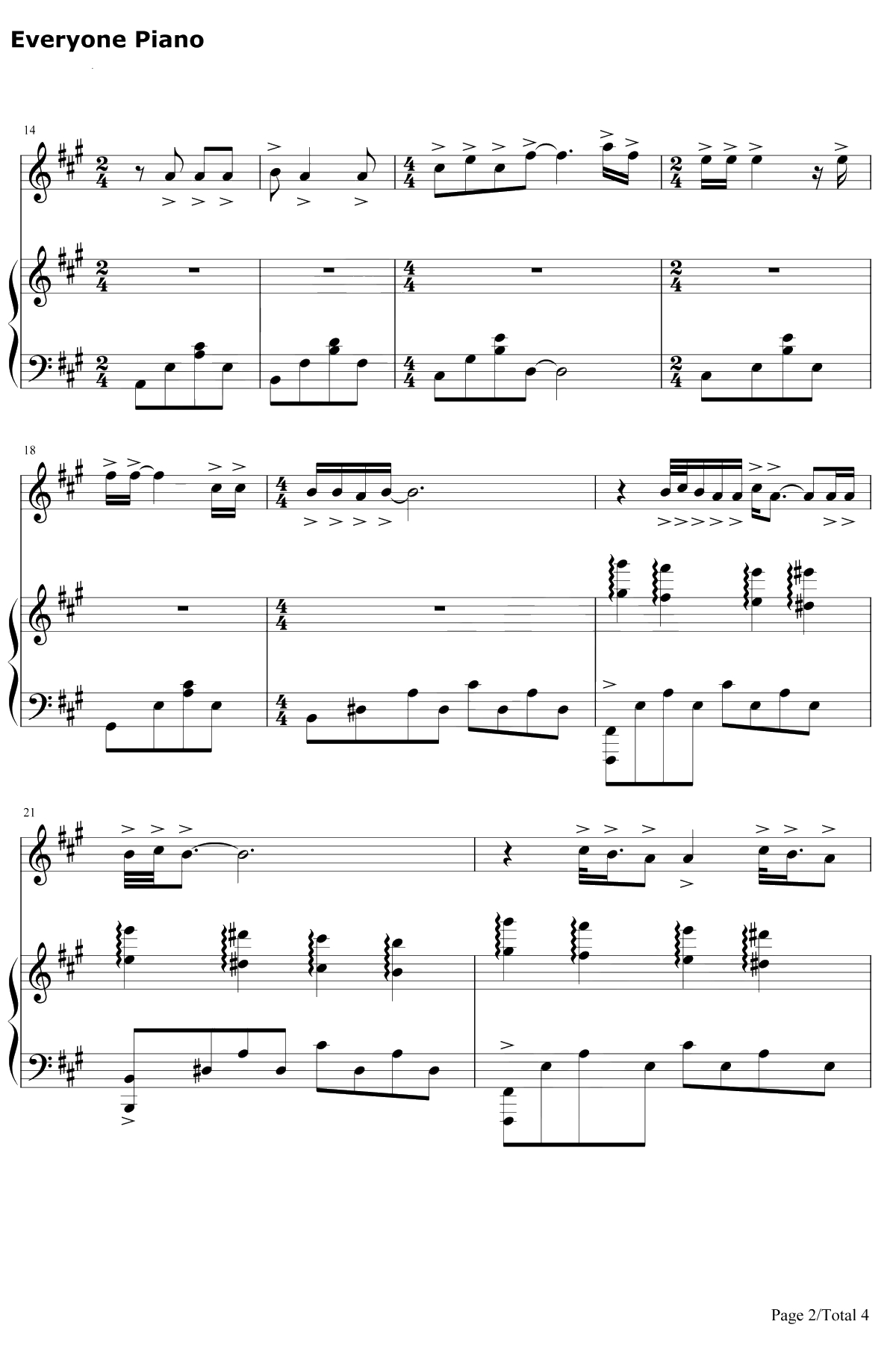 喵喵之歌钢琴谱-犬山犬子-神奇宝贝片尾曲2