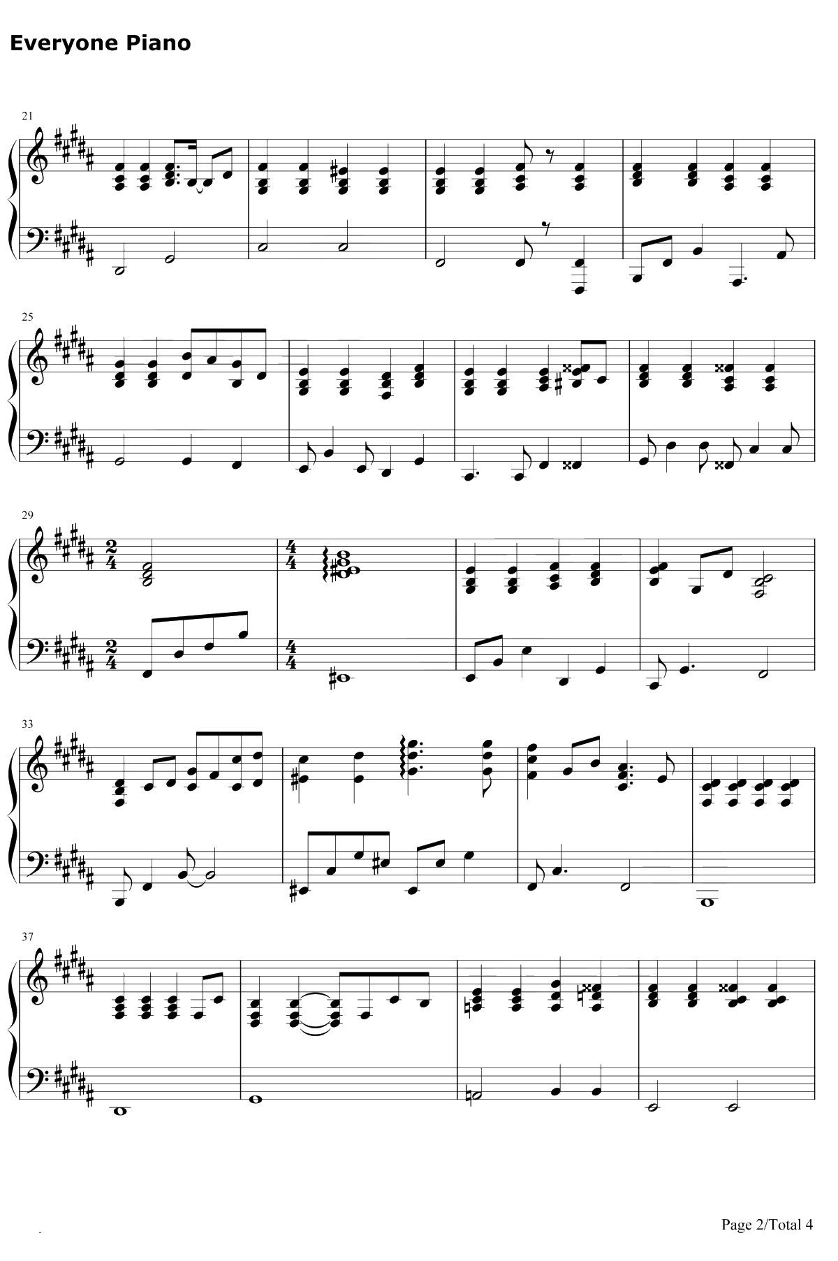 不哭钢琴谱-Sunnee-电影悲伤逆流成河推广曲-弹唱版2