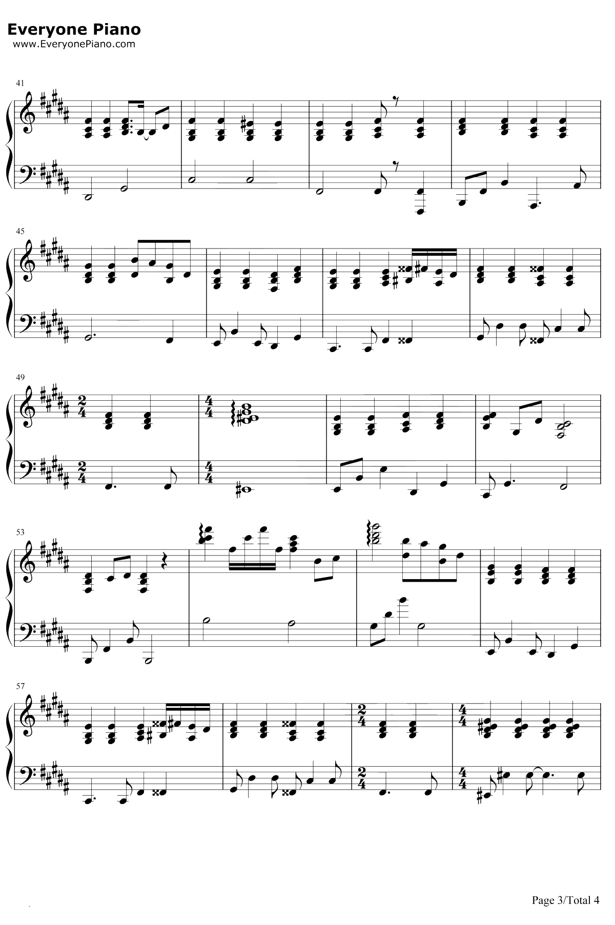 不哭钢琴谱-Sunnee-电影悲伤逆流成河推广曲-弹唱版3