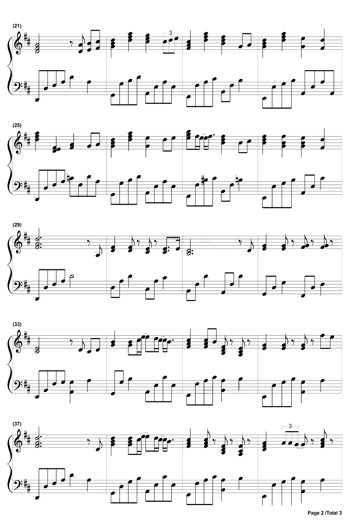 突然好想你钢琴谱-五月天-伴奏谱2