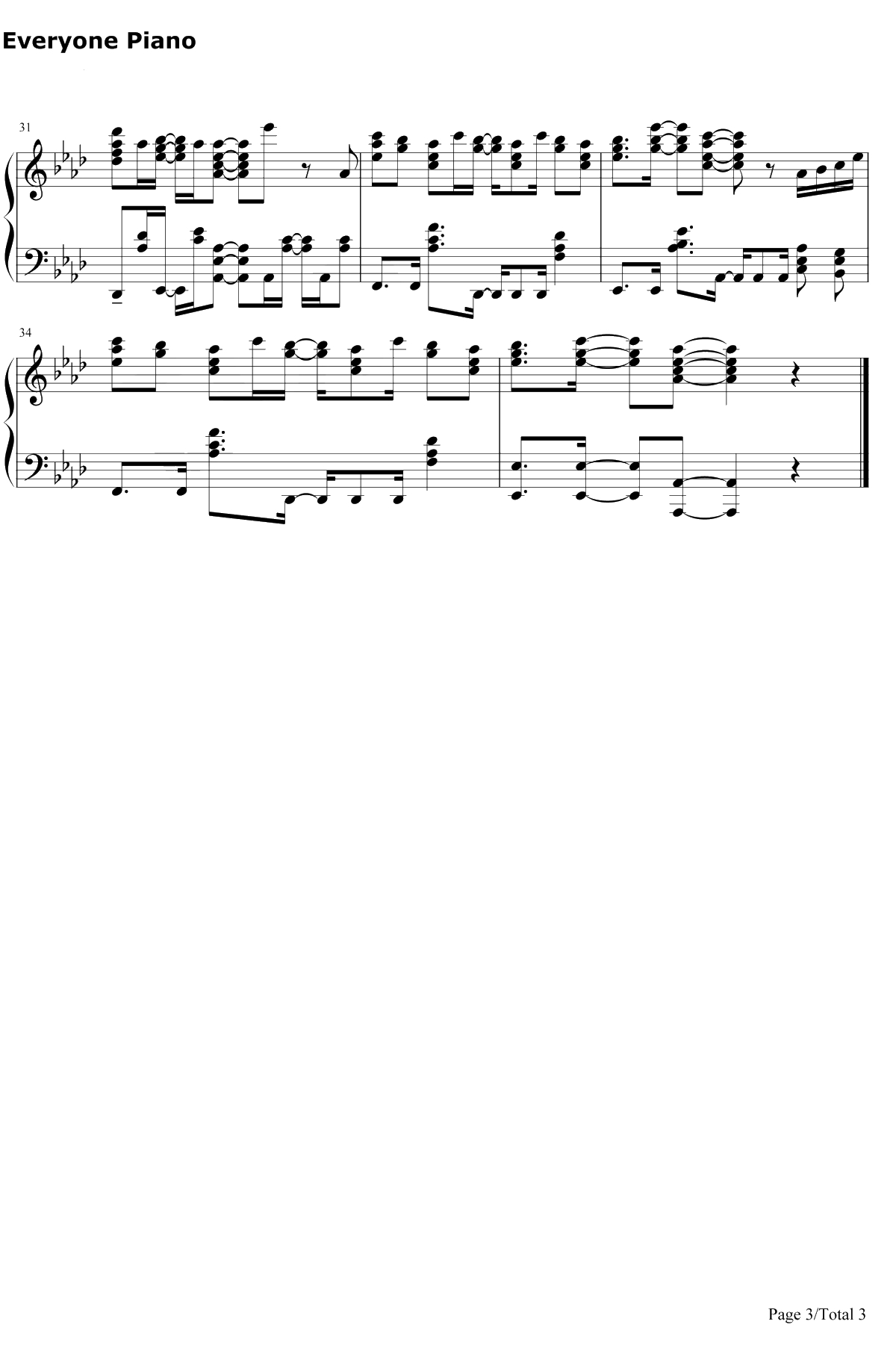 最悪な日でもあなたが好き钢琴谱-芹泽优-异世界魔王与召唤少女的奴隶魔术ED3