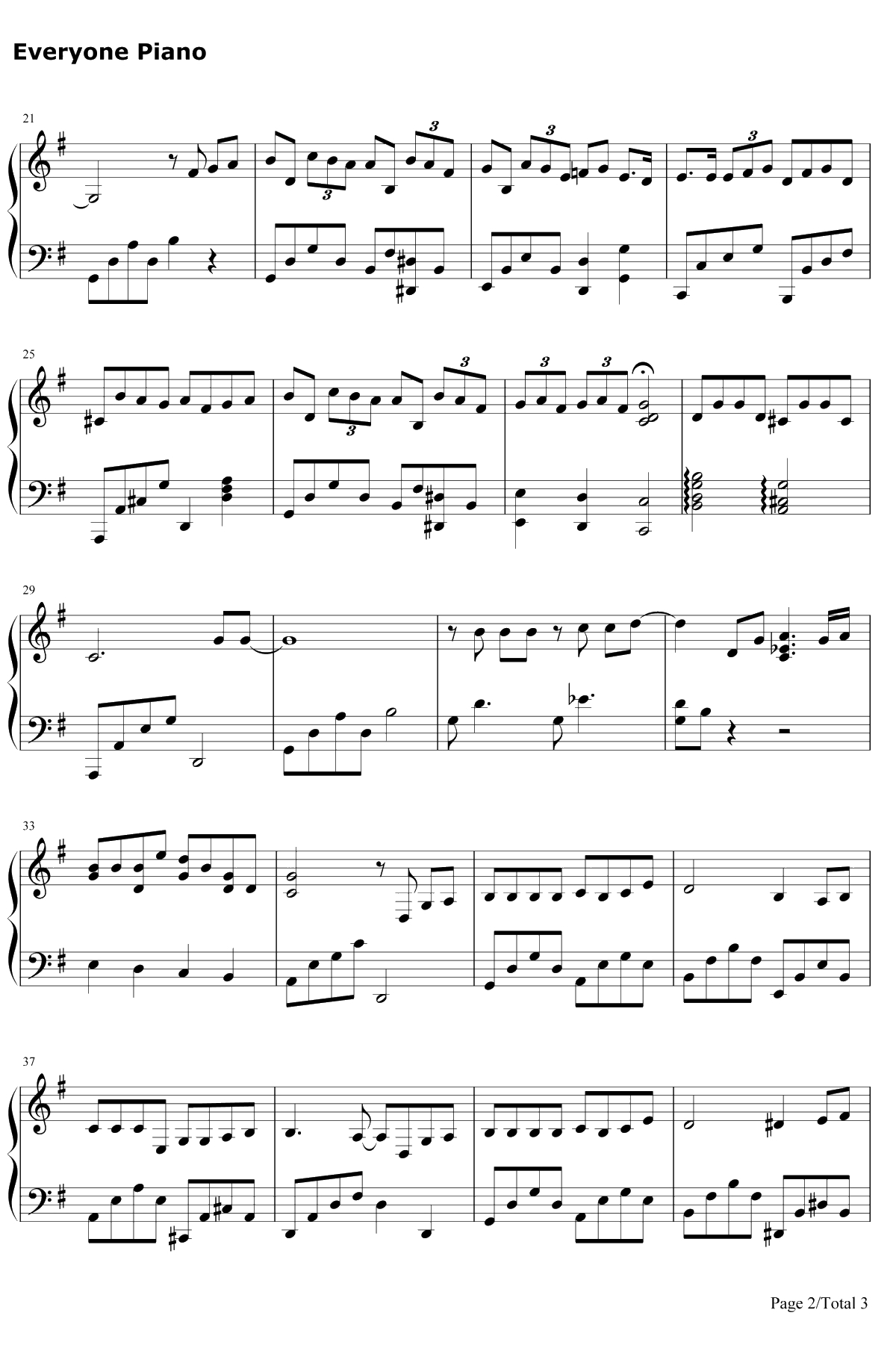 慢慢喜欢你钢琴谱 莫文蔚2