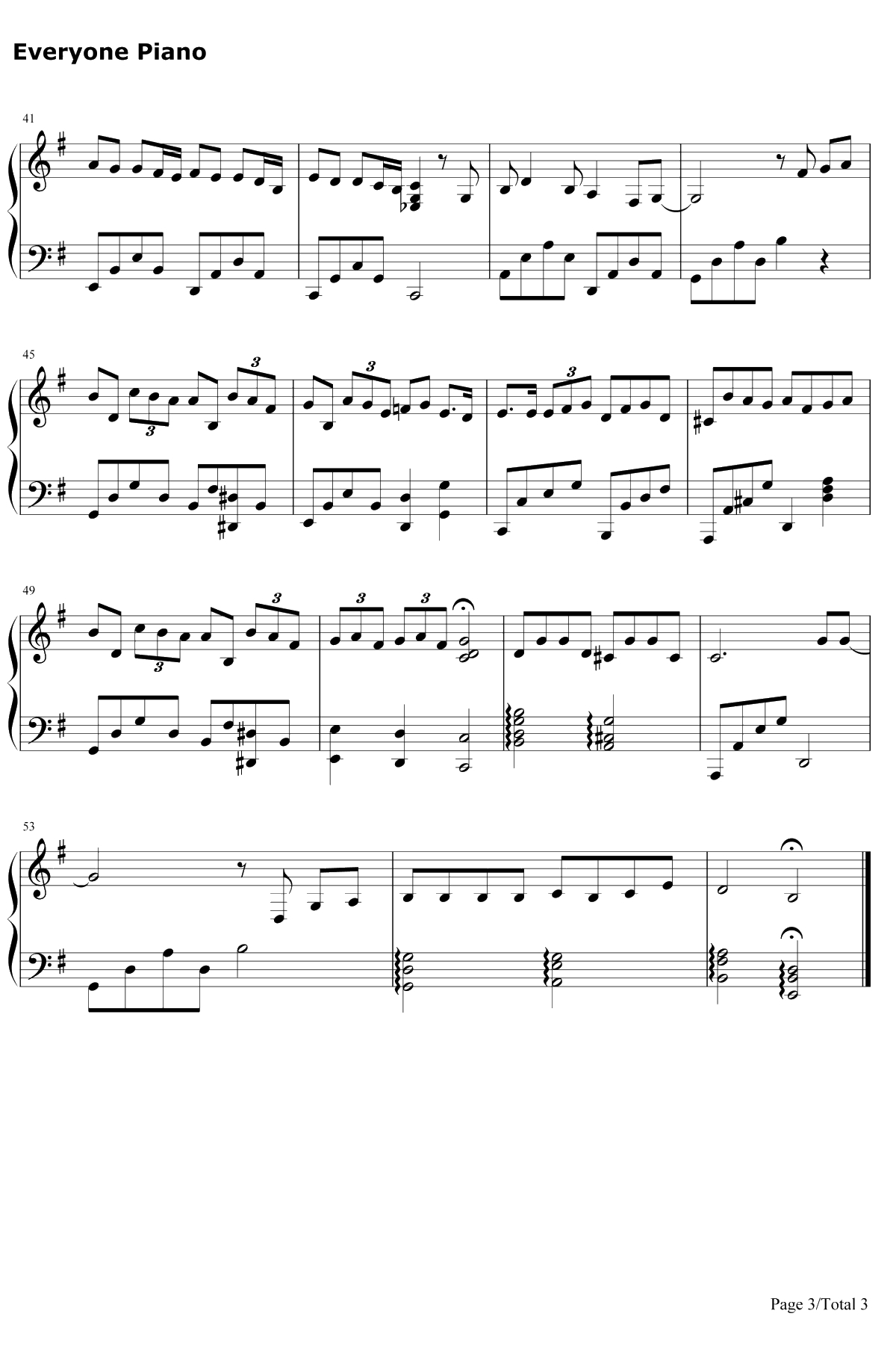 慢慢喜欢你钢琴谱 莫文蔚3