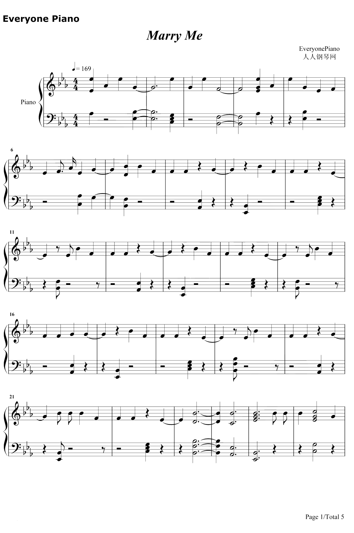 Marry Me钢琴谱-ThomasRhett1