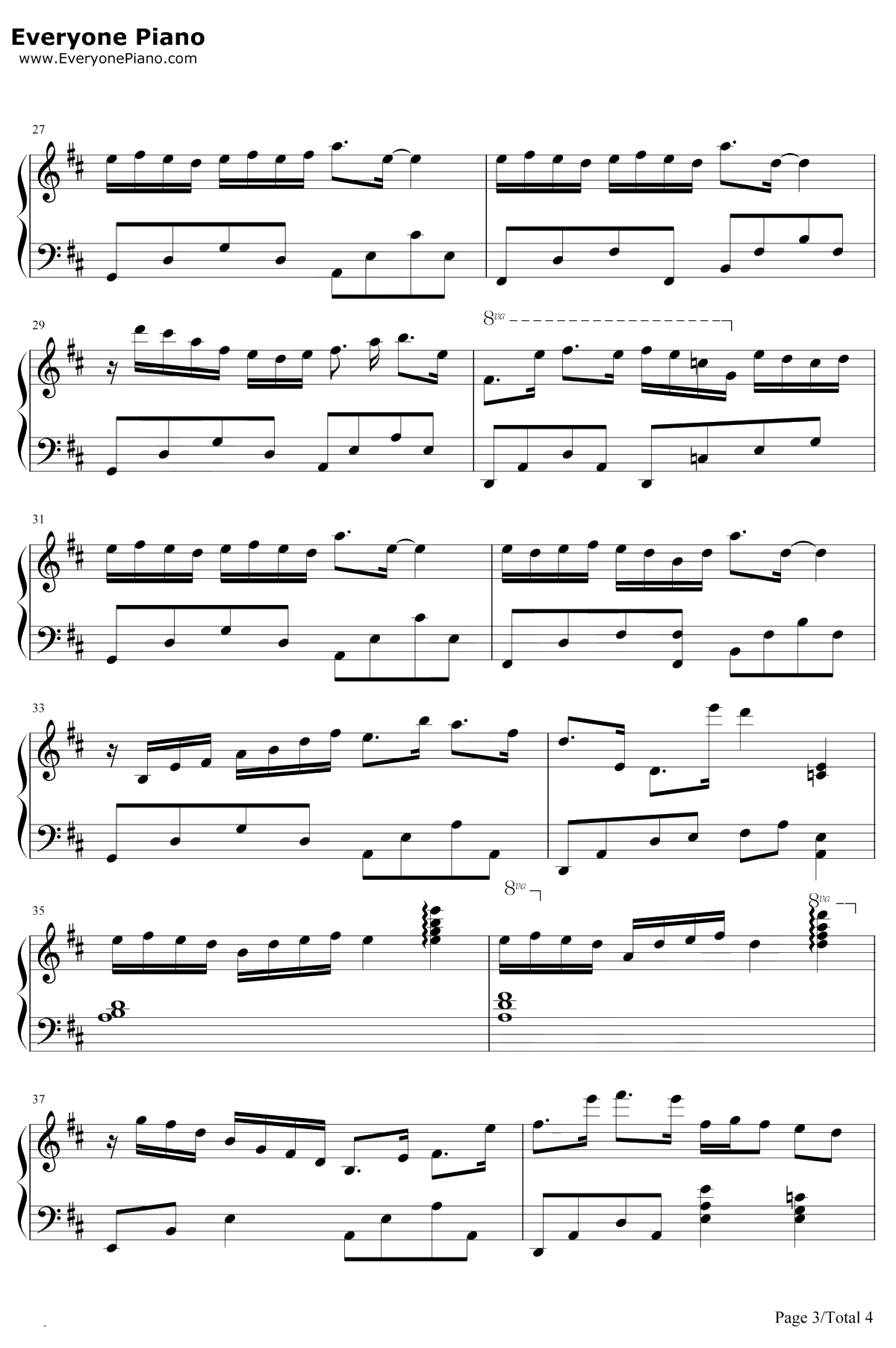 夏日绿荫钢琴谱-Pianoboy3