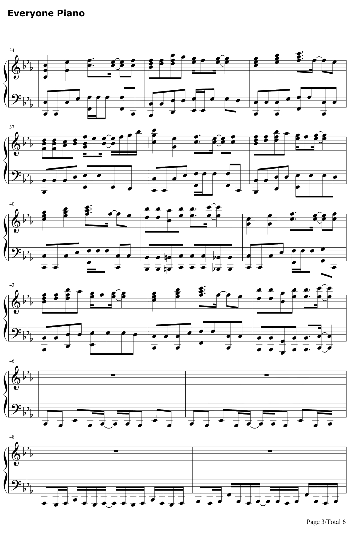 残酷天使的行动纲领钢琴谱-高桥洋子-残酷な天使のテーゼ3