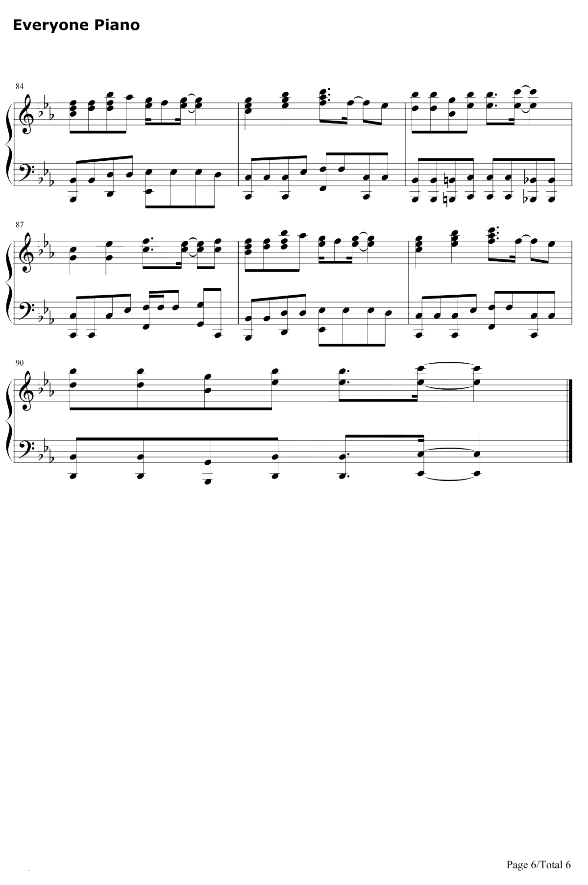 残酷天使的行动纲领钢琴谱-高桥洋子-残酷な天使のテーゼ6