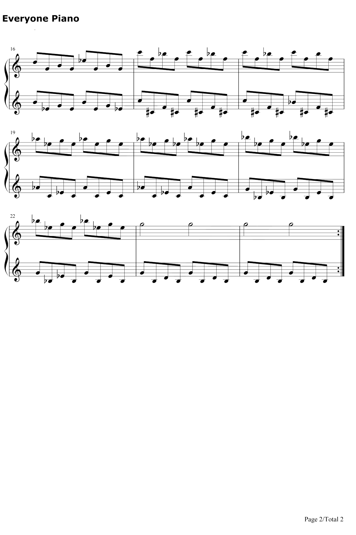 Two钢琴谱-TwentyOnePilots2