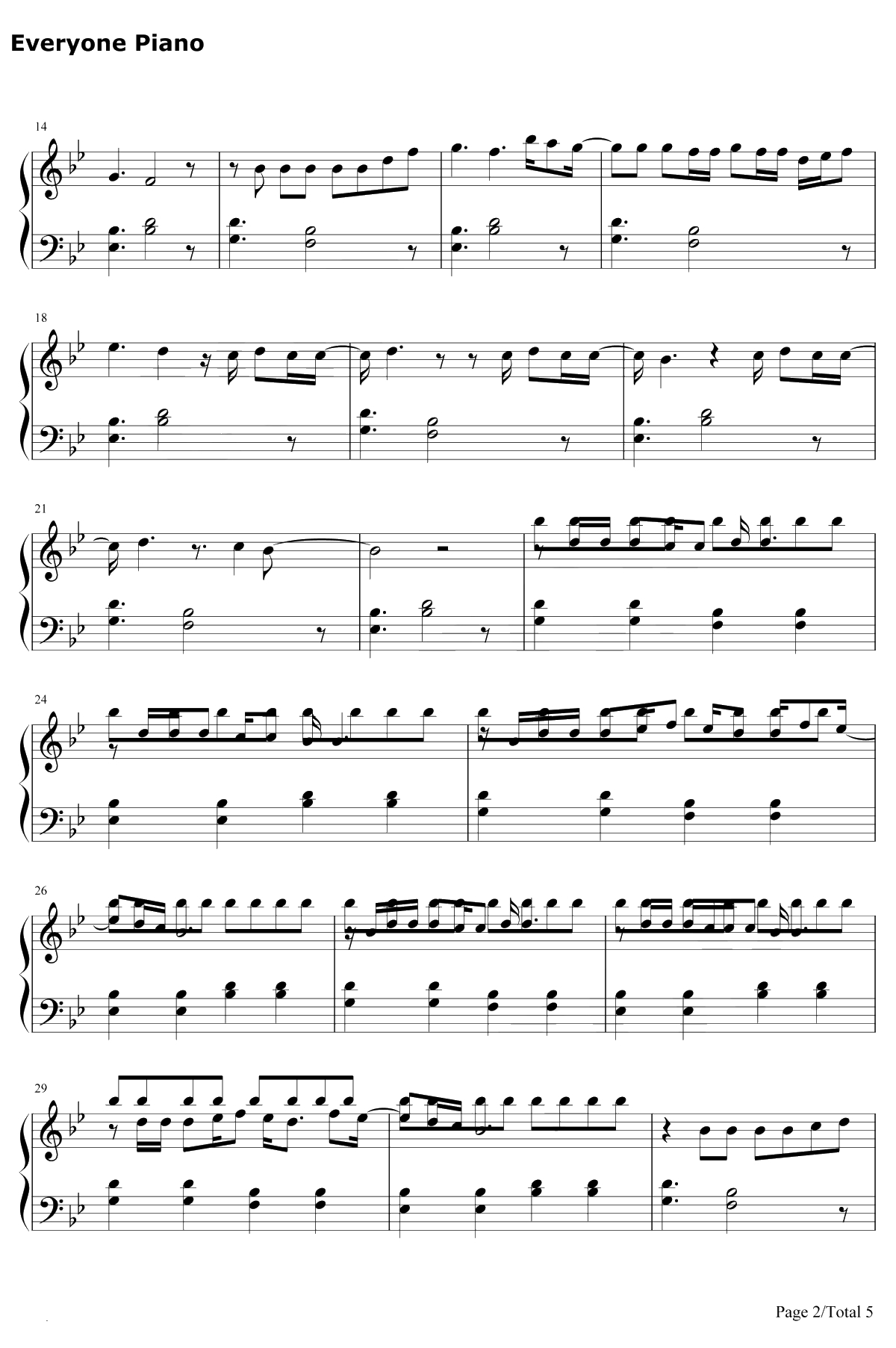 Hold Each Other钢琴谱-AGreatBigWorld2