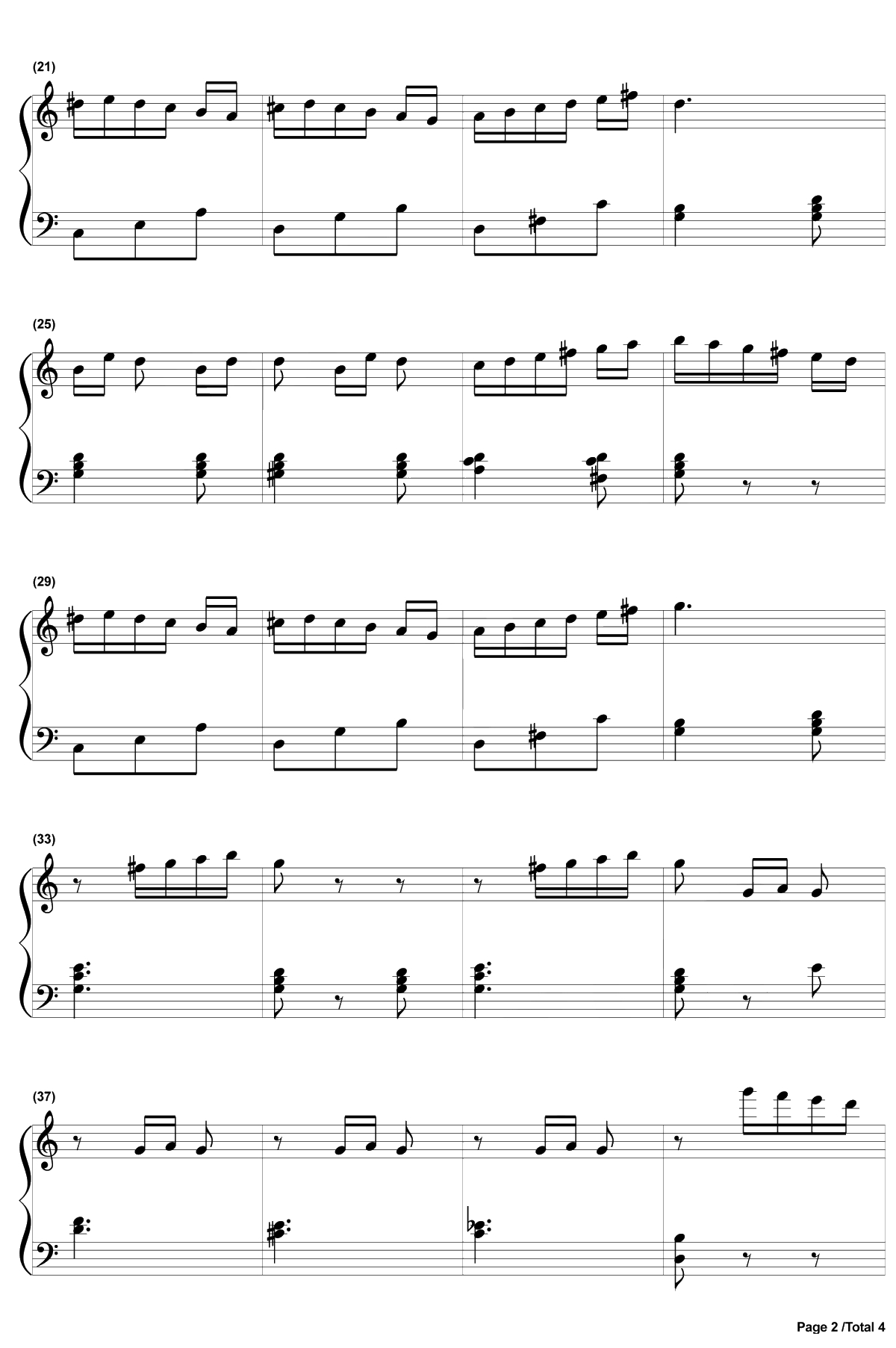 八音盒钢琴谱--波尔迪尼2