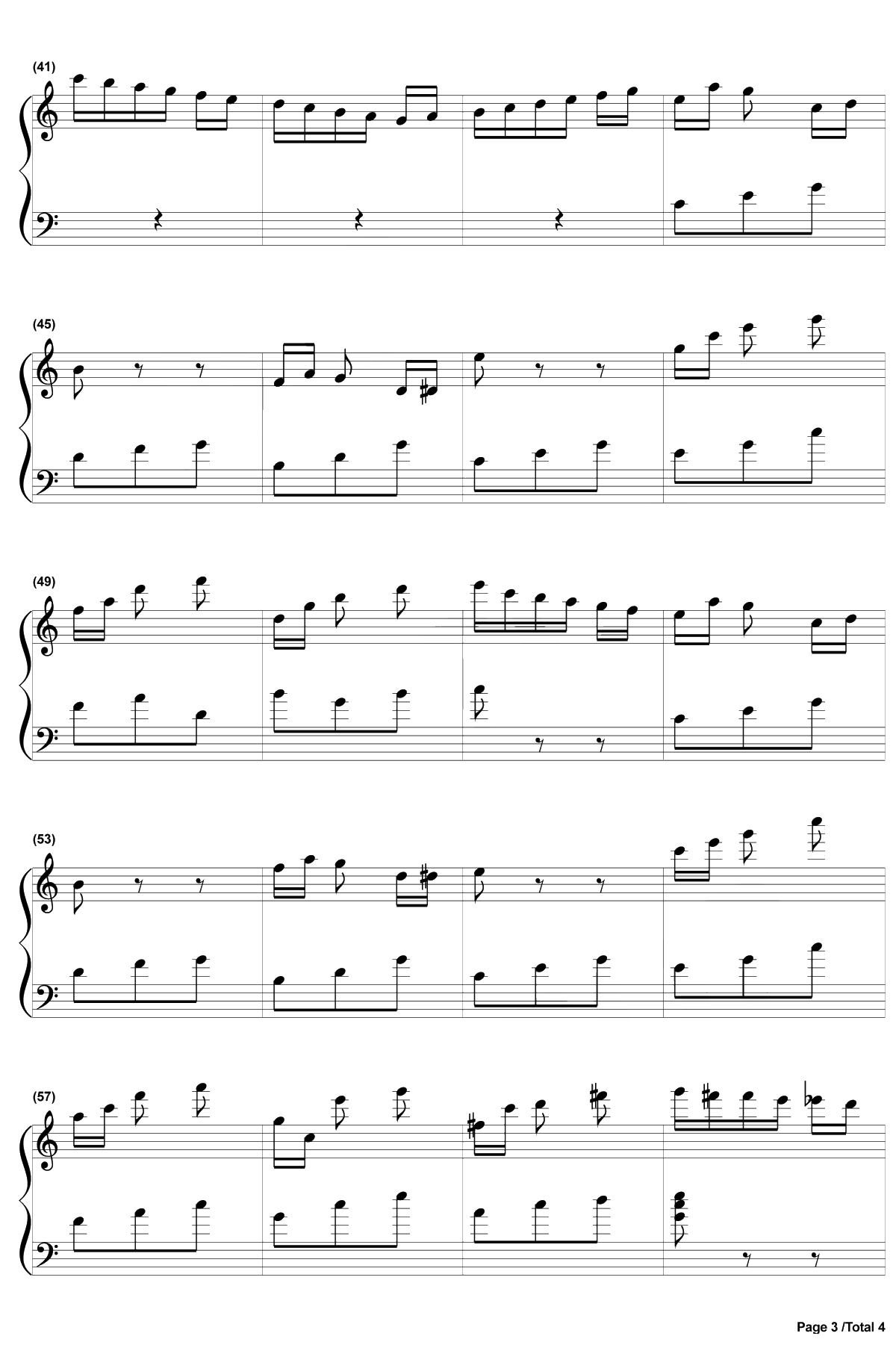 八音盒钢琴谱--波尔迪尼3