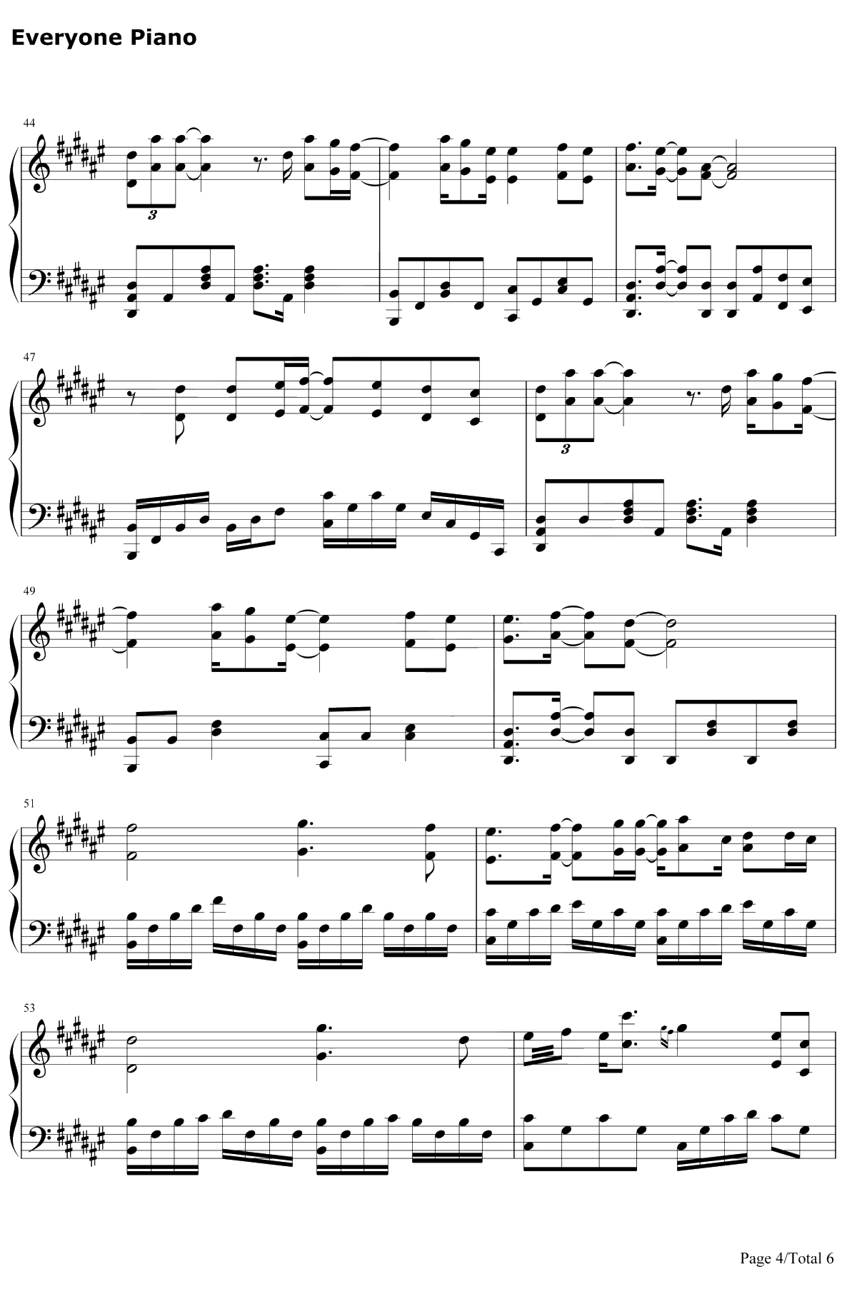 焚情钢琴谱-张信哲-秦时明月片尾曲4