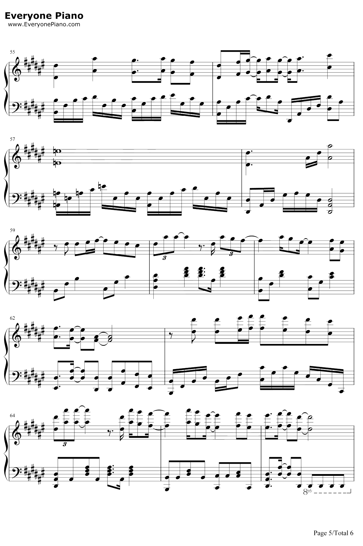 焚情钢琴谱-张信哲-秦时明月片尾曲5