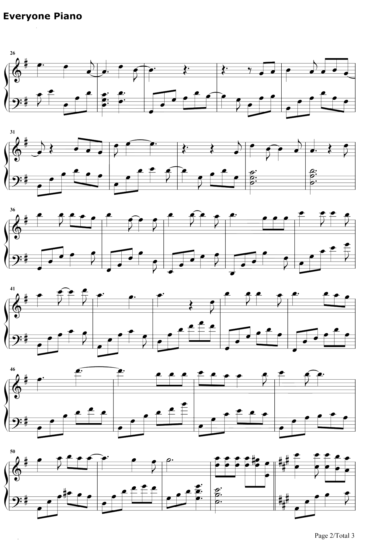 莉莉安钢琴谱-宋冬野2