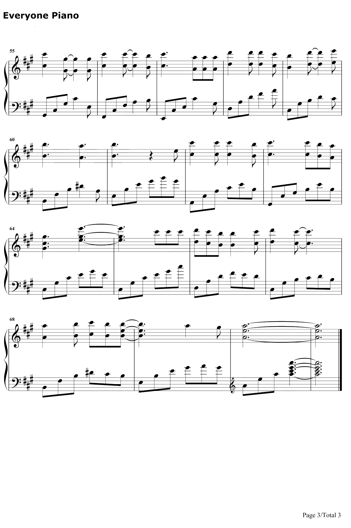 莉莉安钢琴谱-宋冬野3