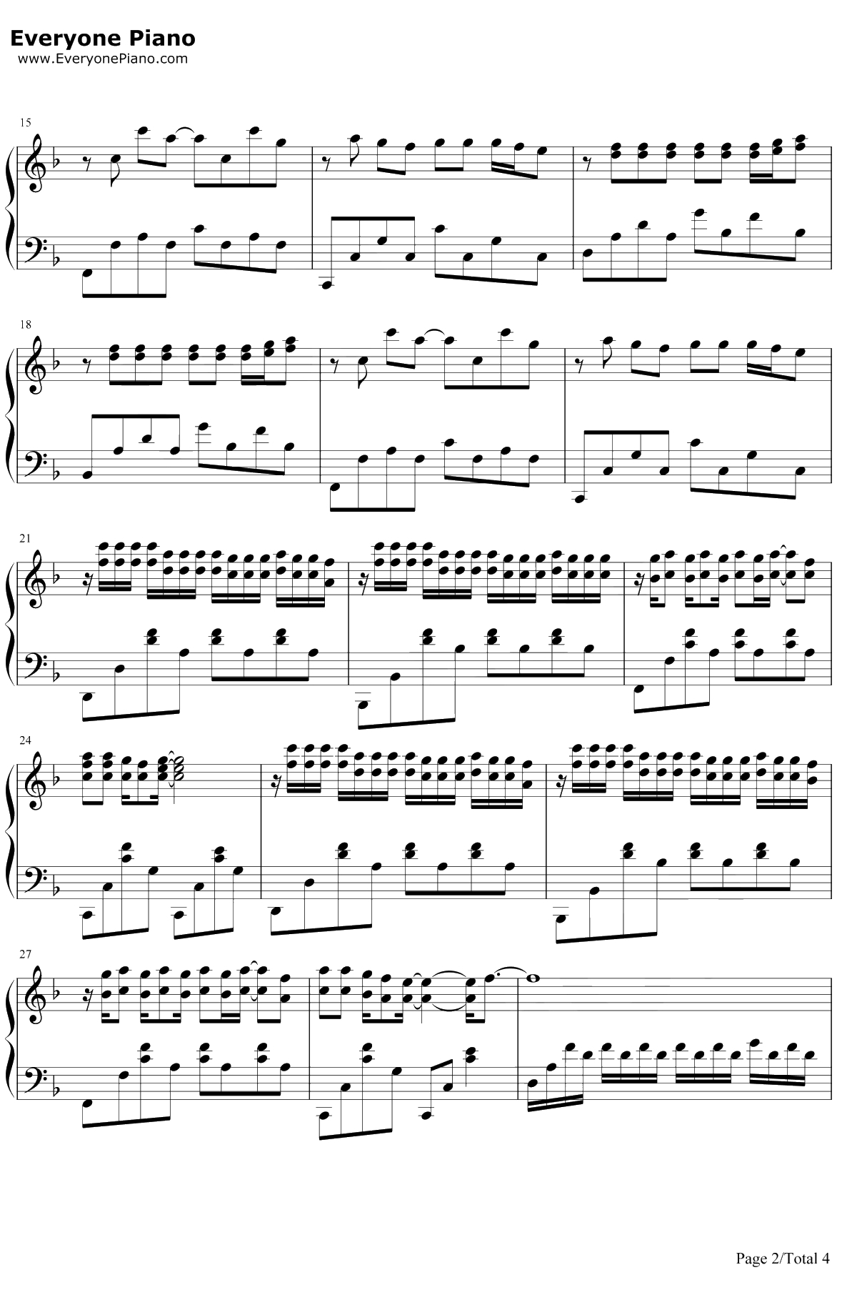 侧脸钢琴谱-于果-曾经是心心念念随随便便深深浅浅-抖音歌曲2