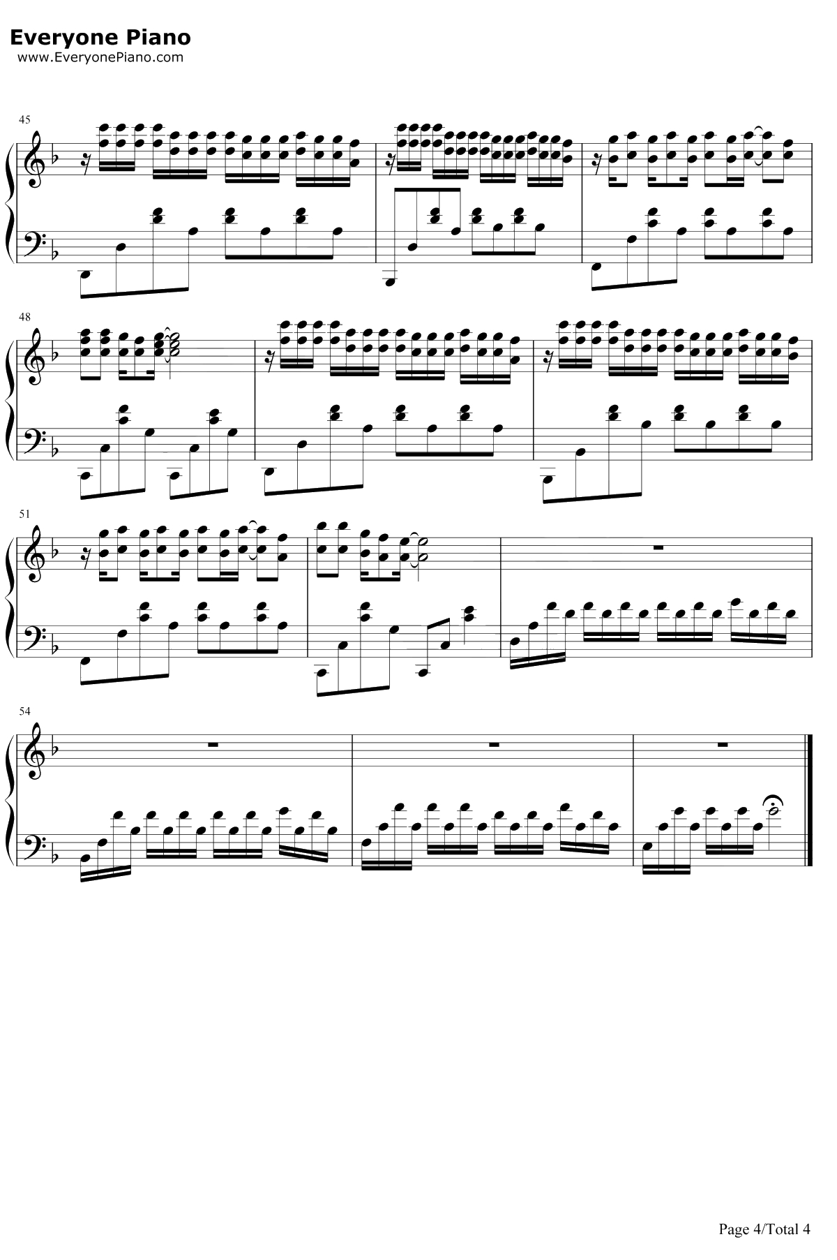 侧脸钢琴谱-于果-曾经是心心念念随随便便深深浅浅-抖音歌曲4