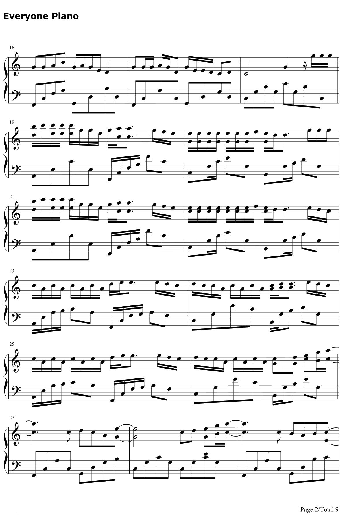 抖音神曲串烧钢琴谱-抖音2