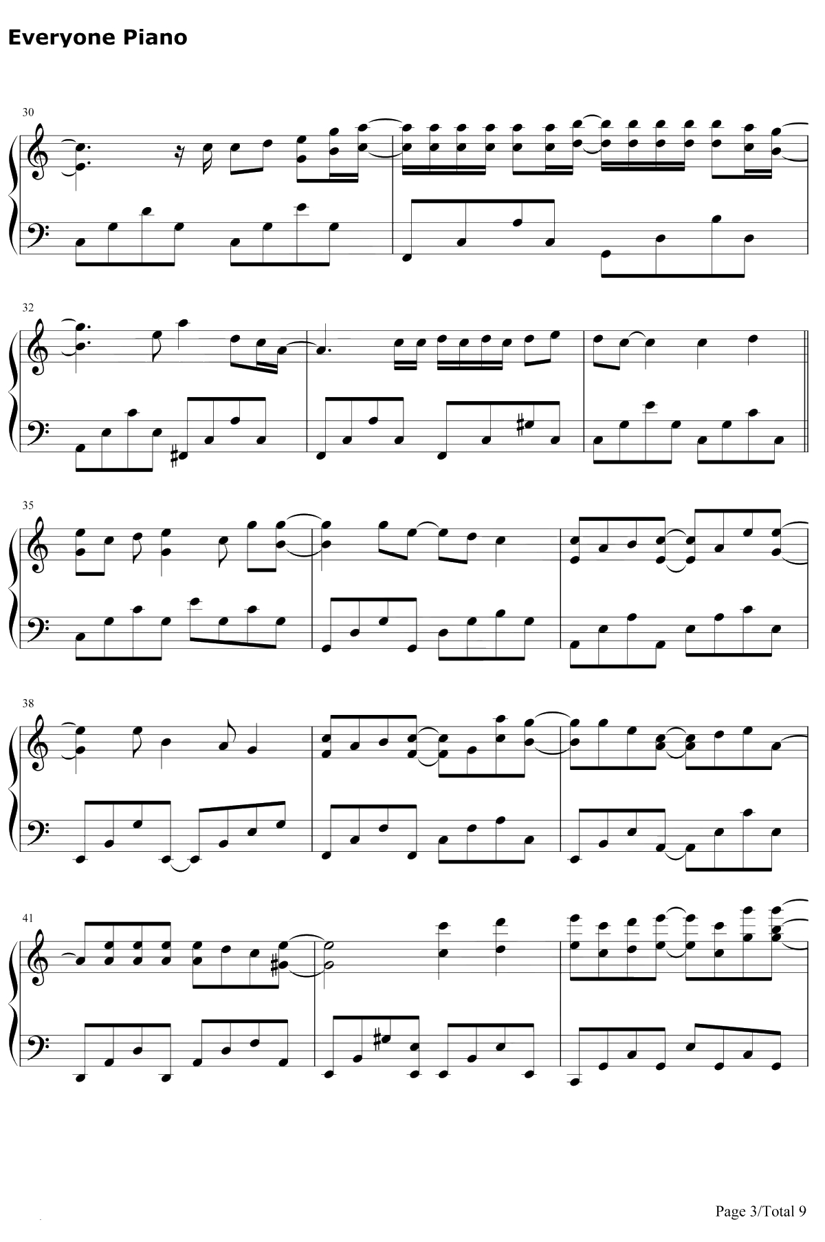 抖音神曲串烧钢琴谱-抖音3