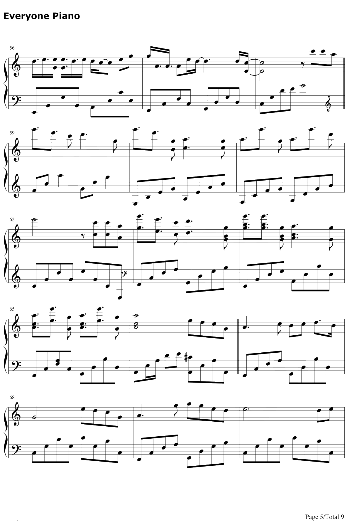 抖音神曲串烧钢琴谱-抖音5