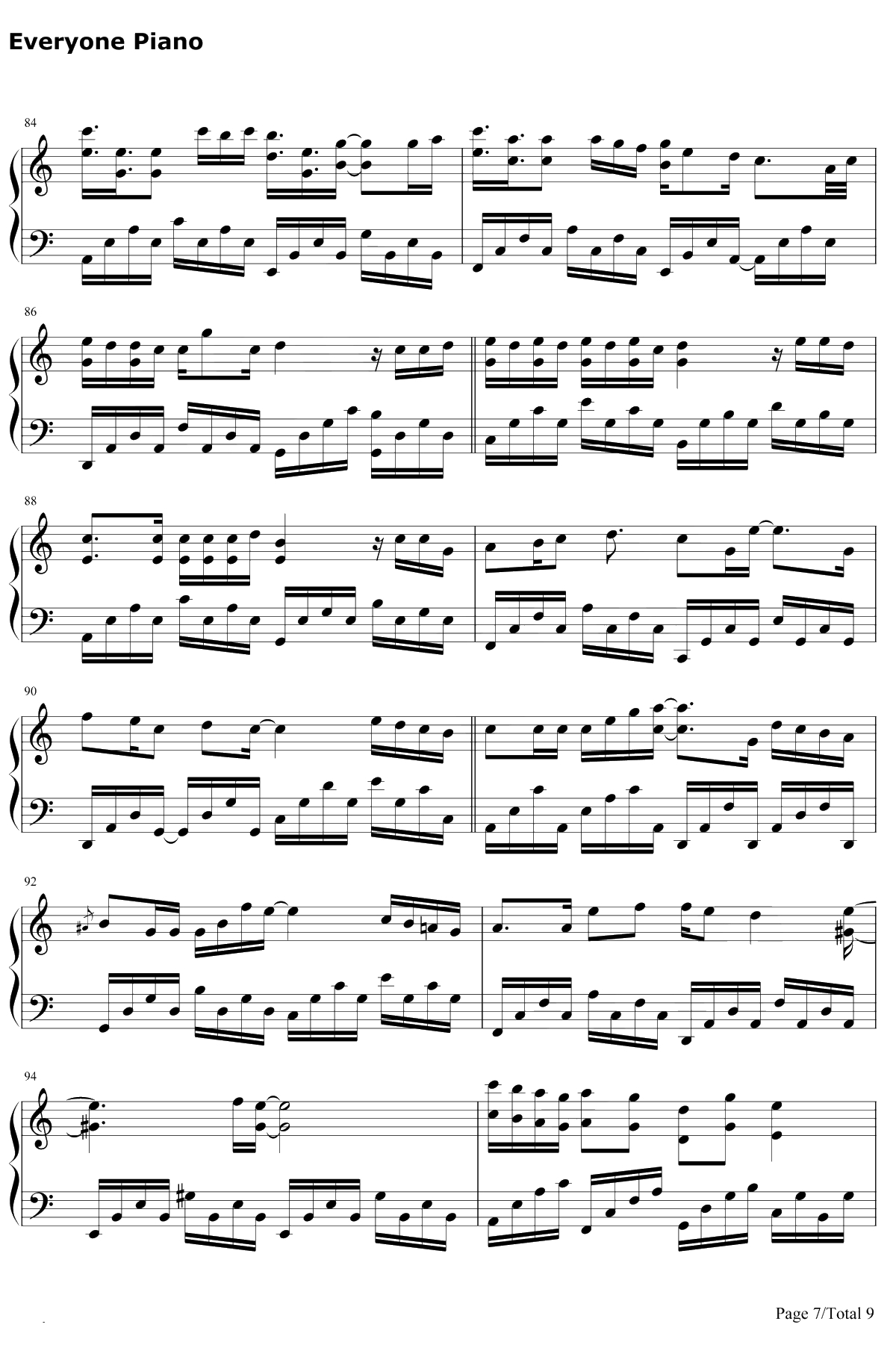 抖音神曲串烧钢琴谱-抖音7