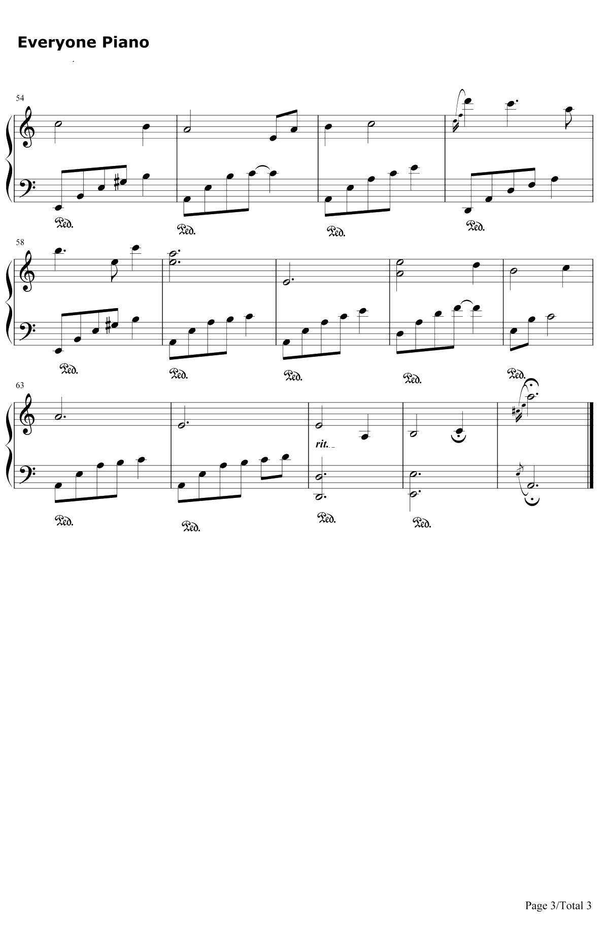 下雨时你会想起谁钢琴谱-石进-夜的钢琴曲3