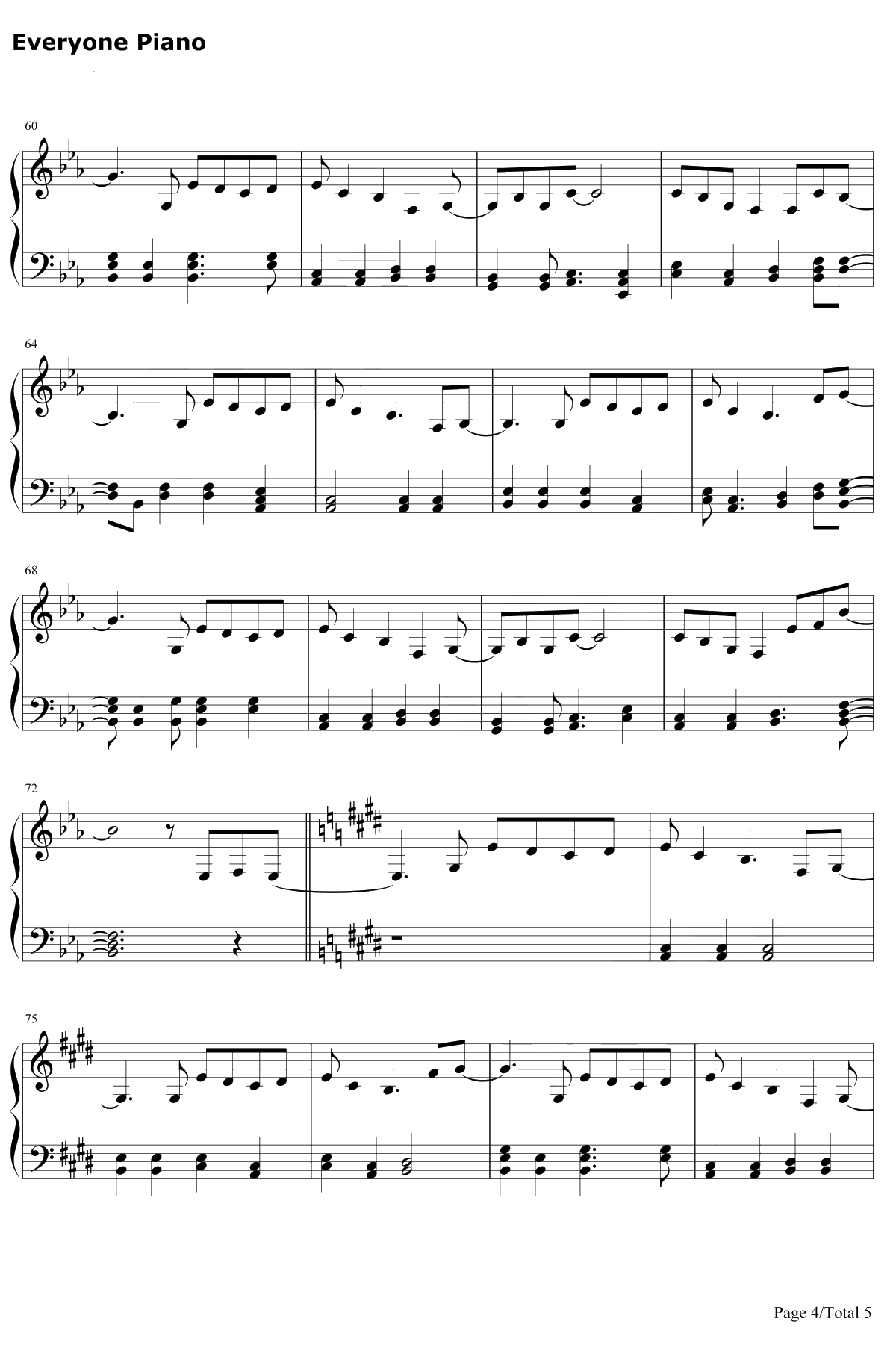 做我自己钢琴谱-王源-献给十八岁4