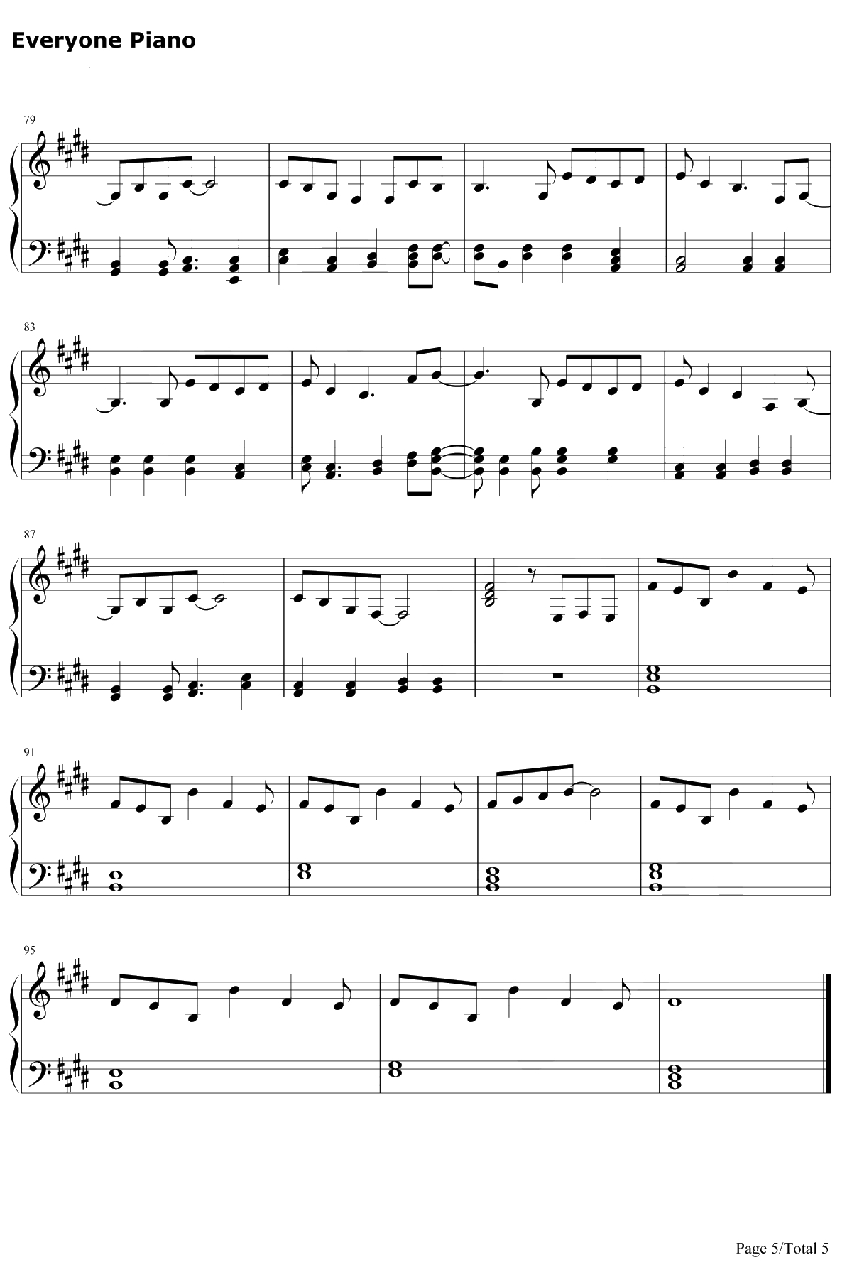 做我自己钢琴谱-王源-献给十八岁5