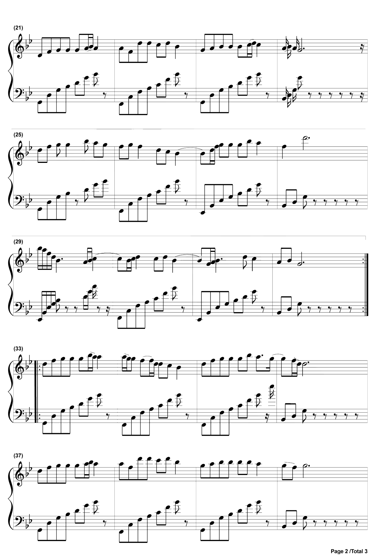 一亿个伤心钢琴谱-蒙面哥李超-我总想找个理由回到相遇的前头2