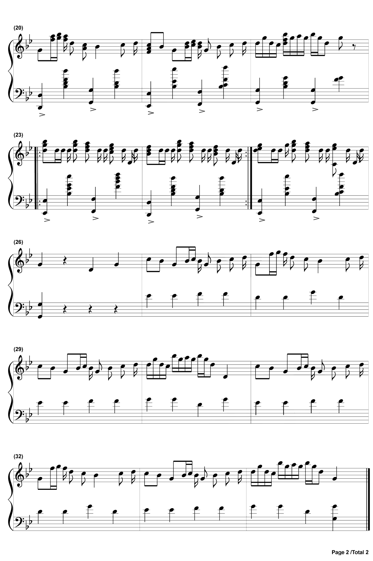 跳动的弦钢琴谱-神奇的猪2